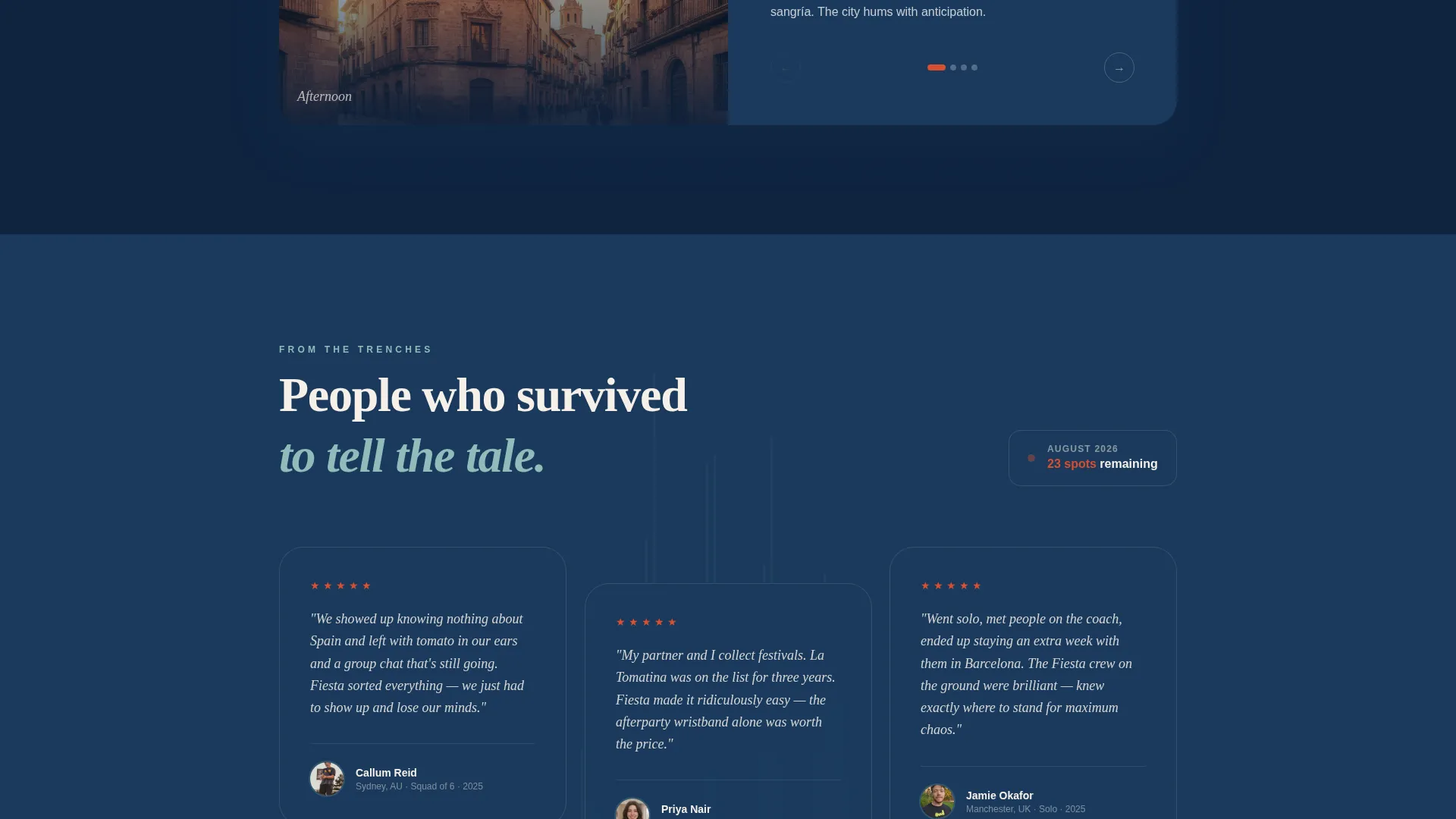Immersive La Tomatina Festival Landing Page Template