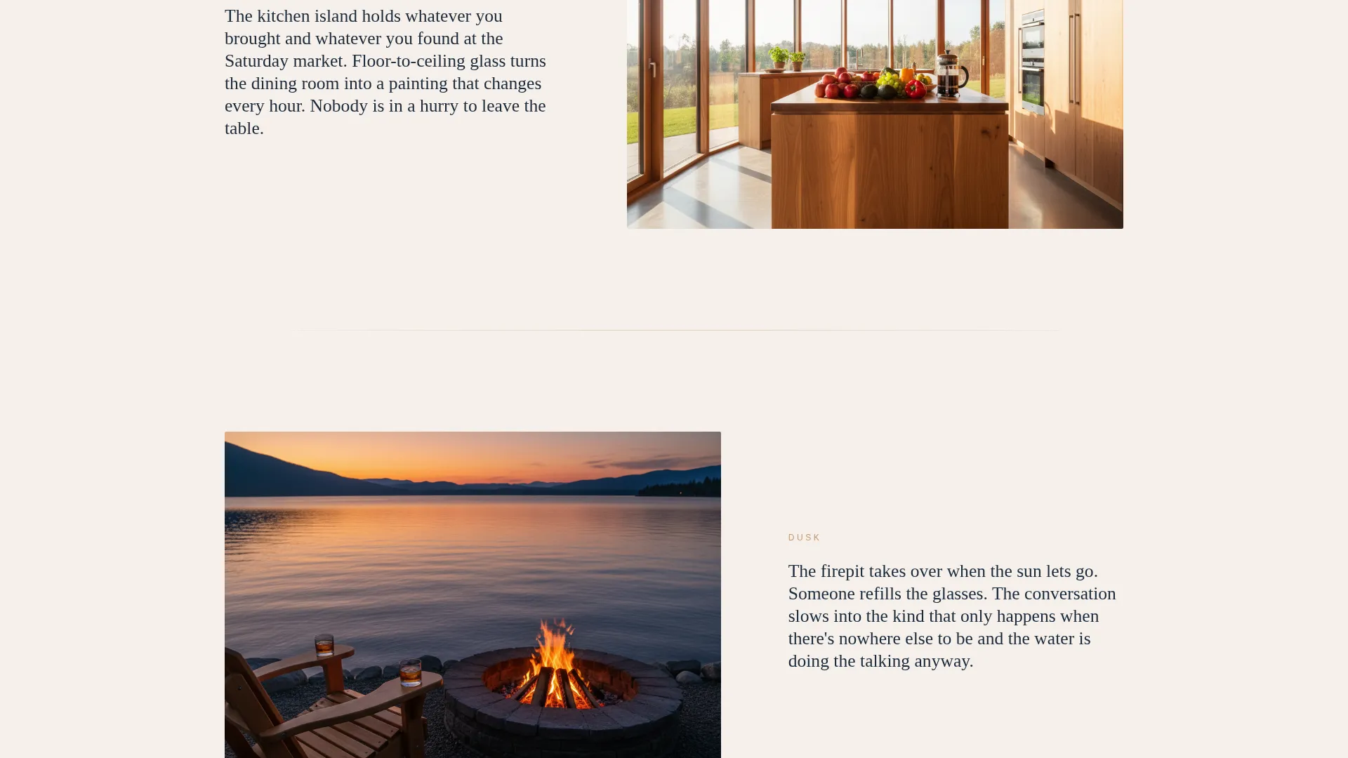 Lake House Rental Landing Page Template