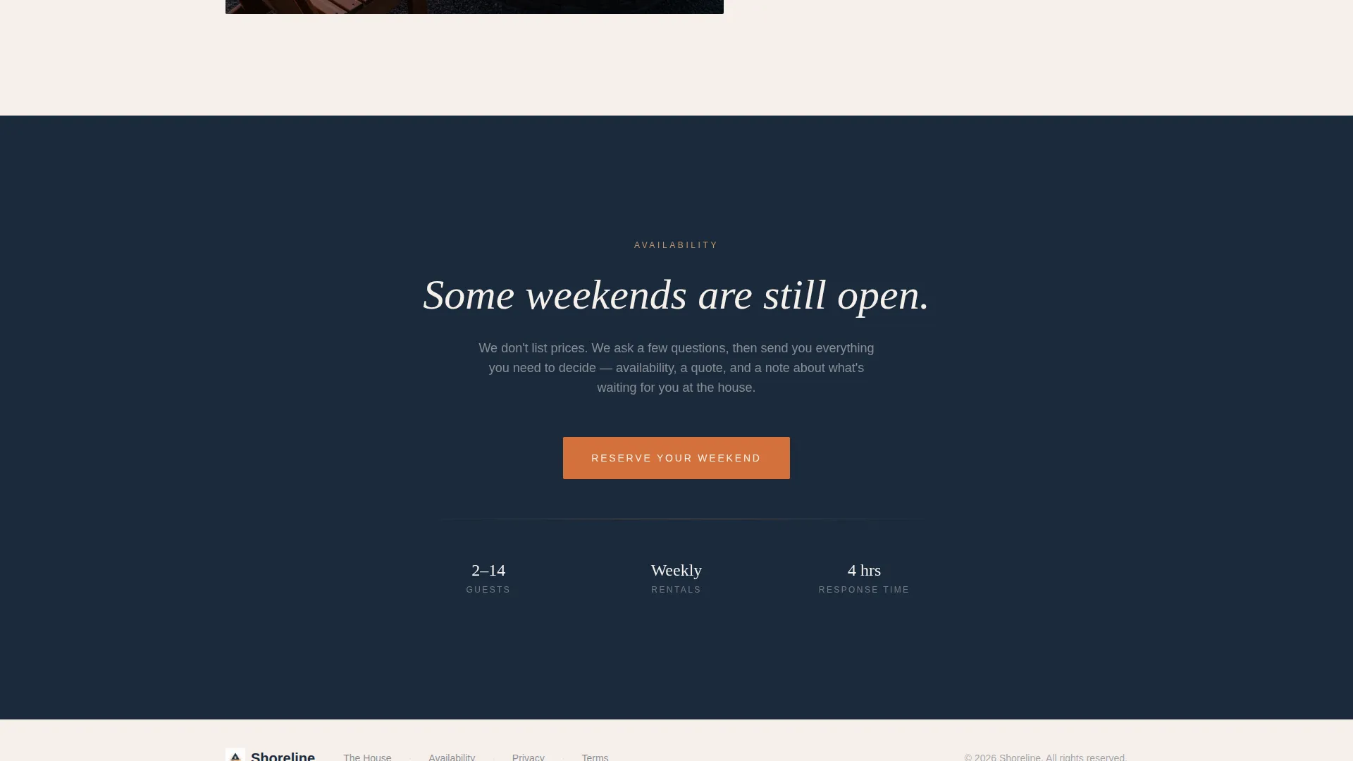Lake House Rental Landing Page Template