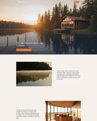 Lake House Rental Landing Page Template