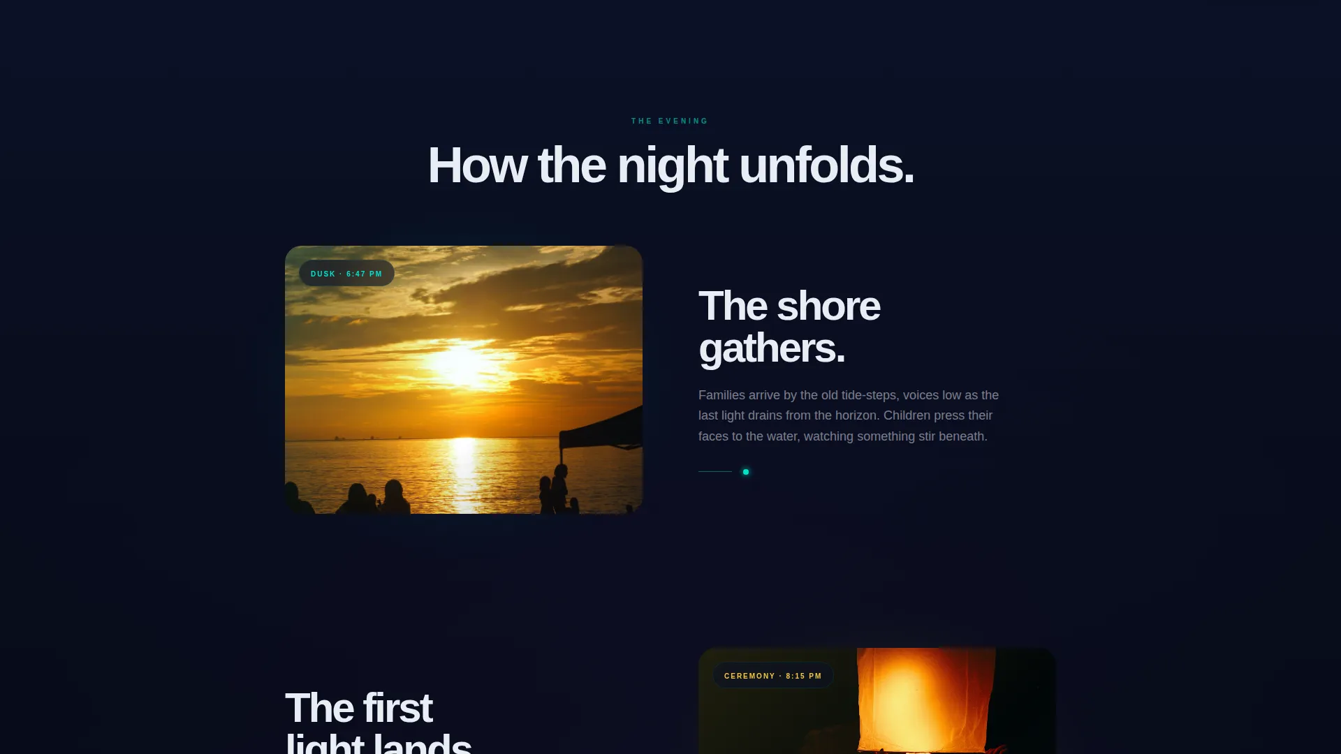 Coastal Lantern Festival Landing Page Template