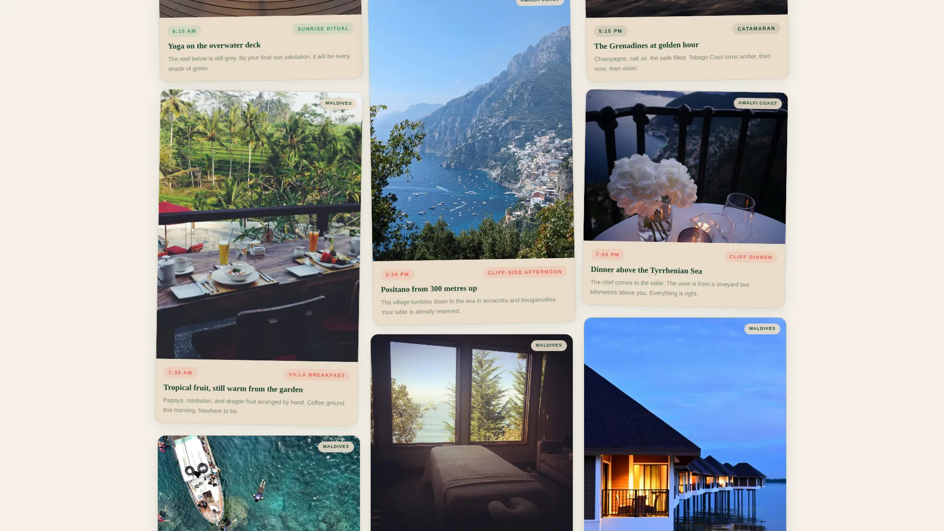 Luxury Travel Agent Masonry Landing Page Template