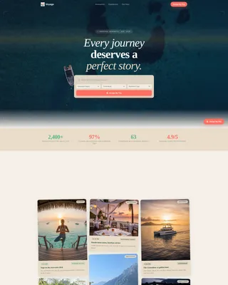 Luxury Travel Agent Masonry Landing Page Template