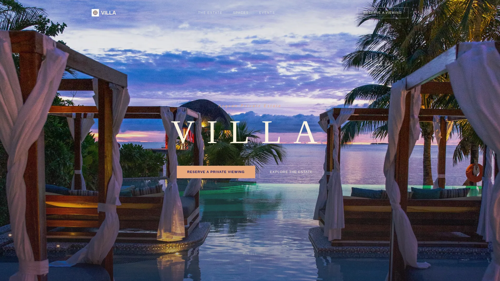 Luxury Villa Gallery Landing Page Template