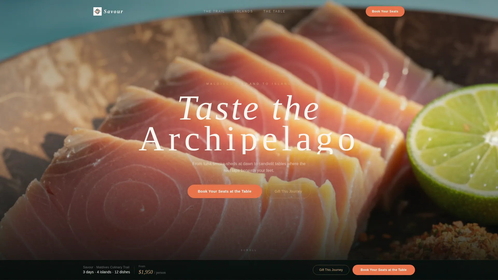 Maldives Culinary Tour Gallery Landing Page Template