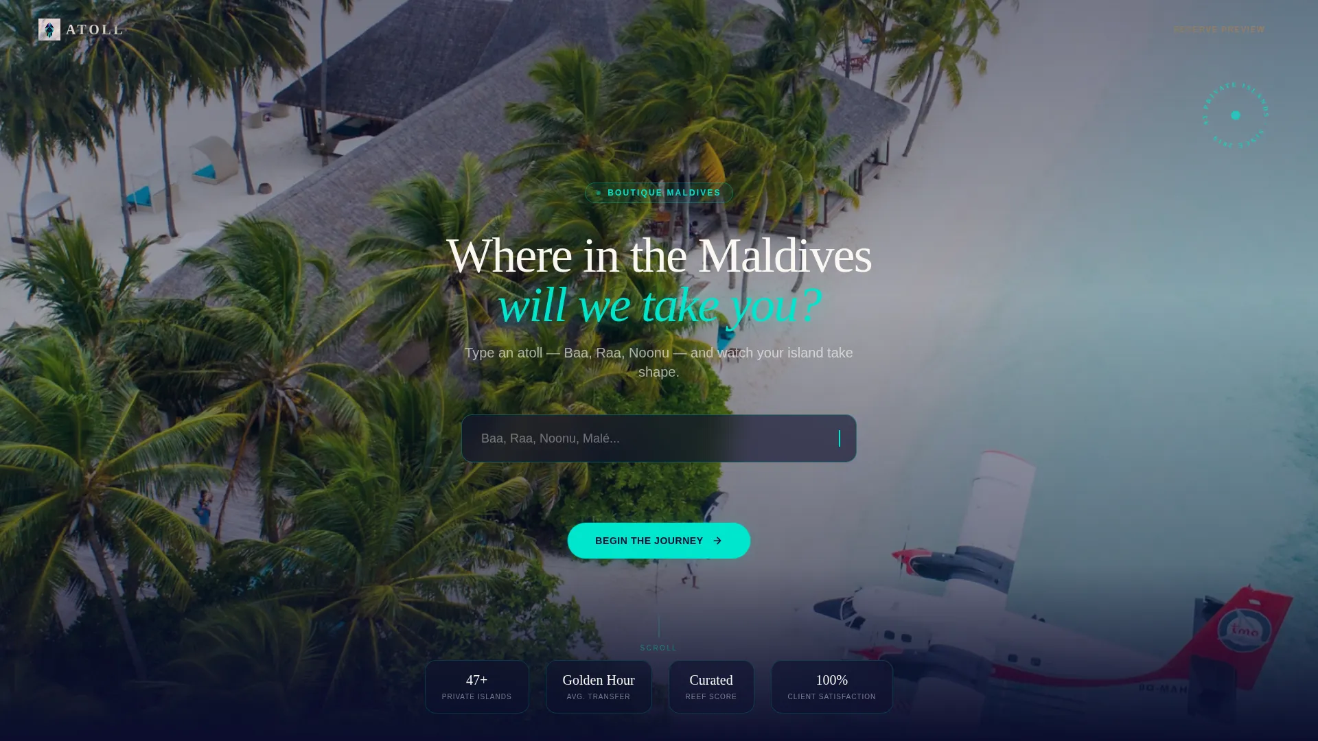 Maldives Luxury Travel Agency Landing Page Template