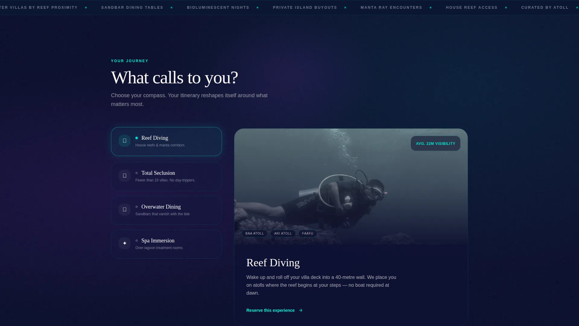 Maldives Luxury Travel Agency Landing Page Template