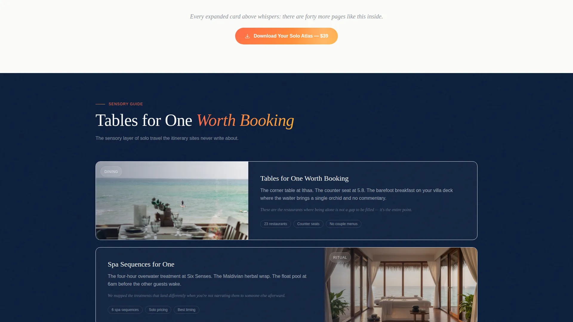 Luxe Solo Travel Guide Landing Page Template