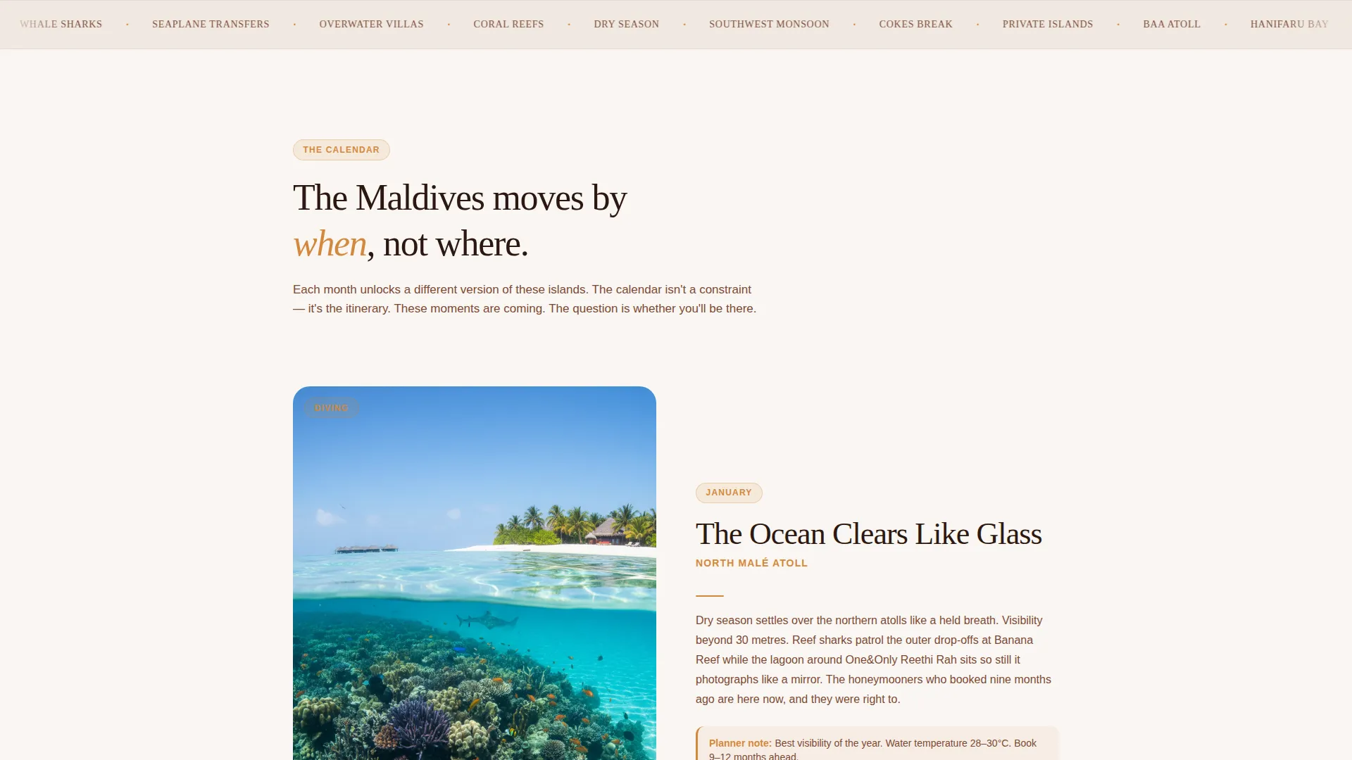 Maldives Travel Guide Landing Page Template