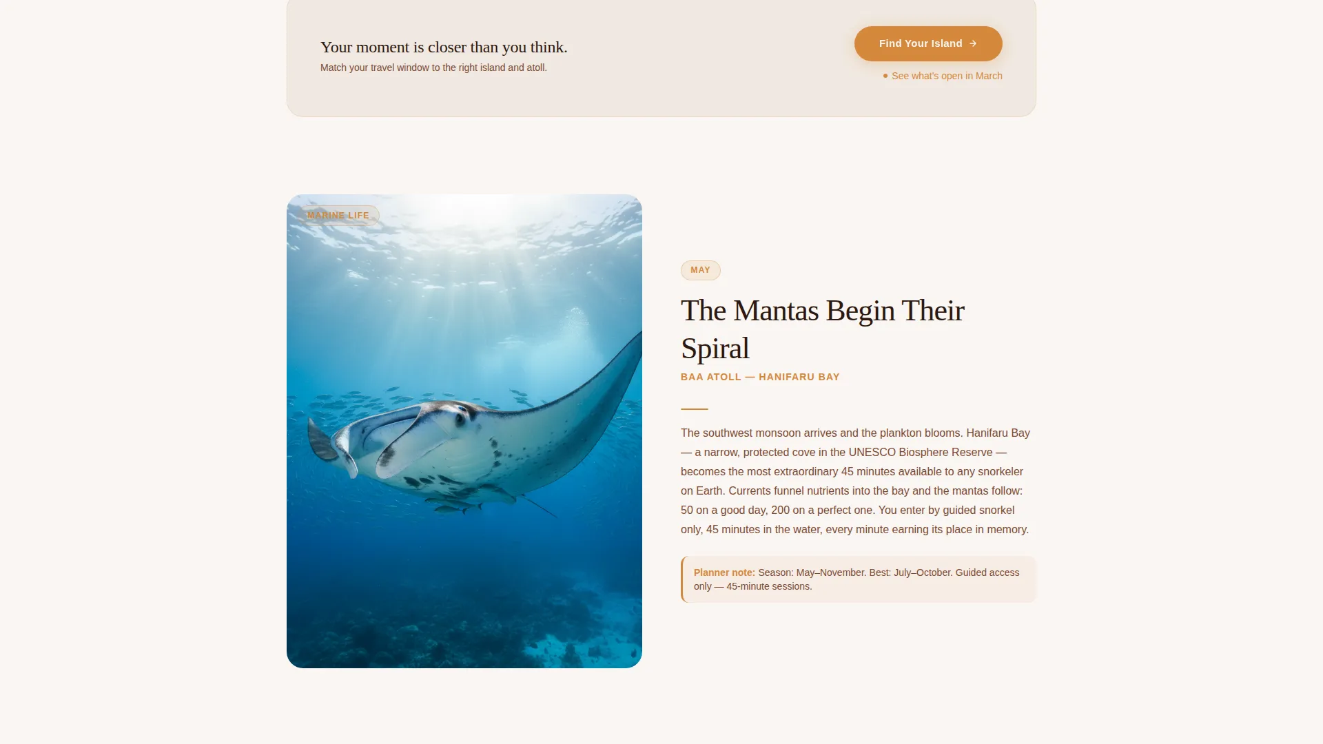 Maldives Travel Guide Landing Page Template