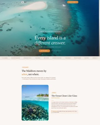 Maldives Travel Guide Landing Page Template
