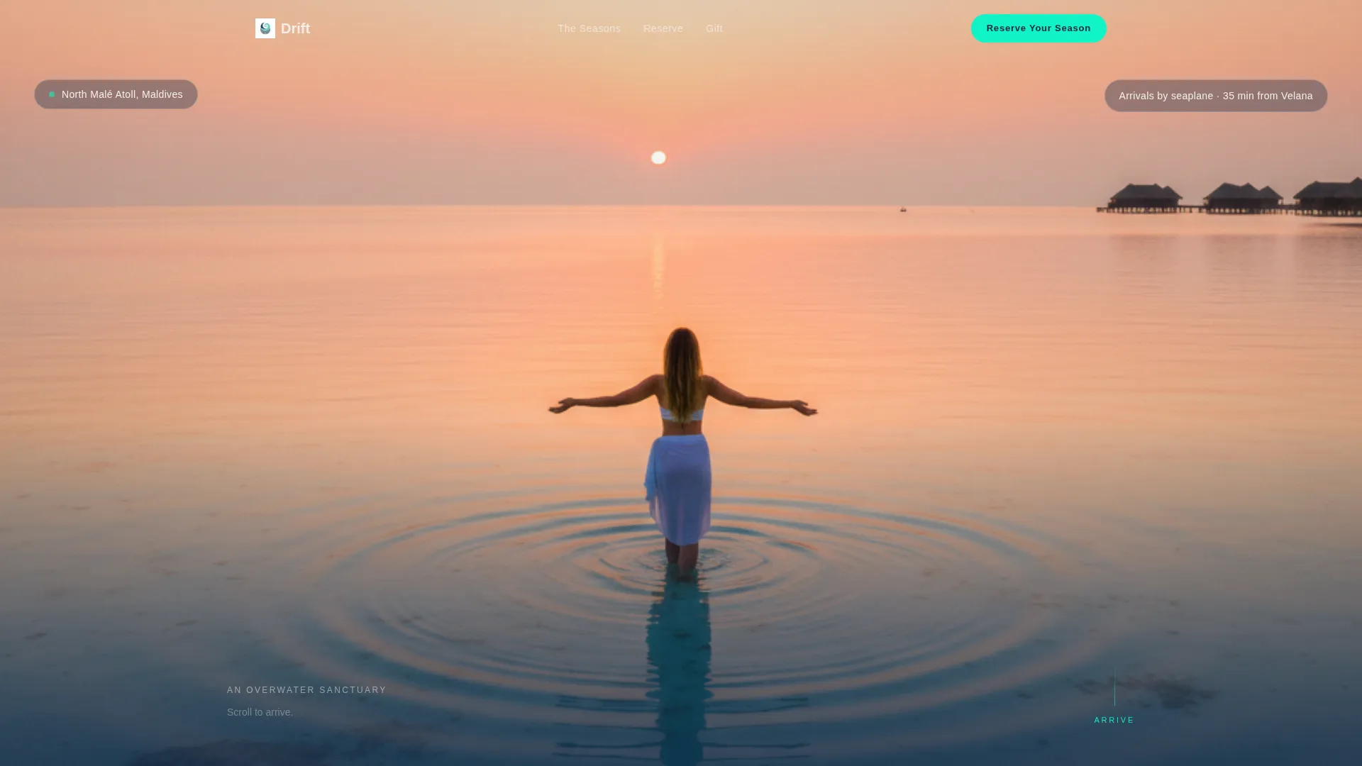 Maldives Wellness Retreat Landing Page Template