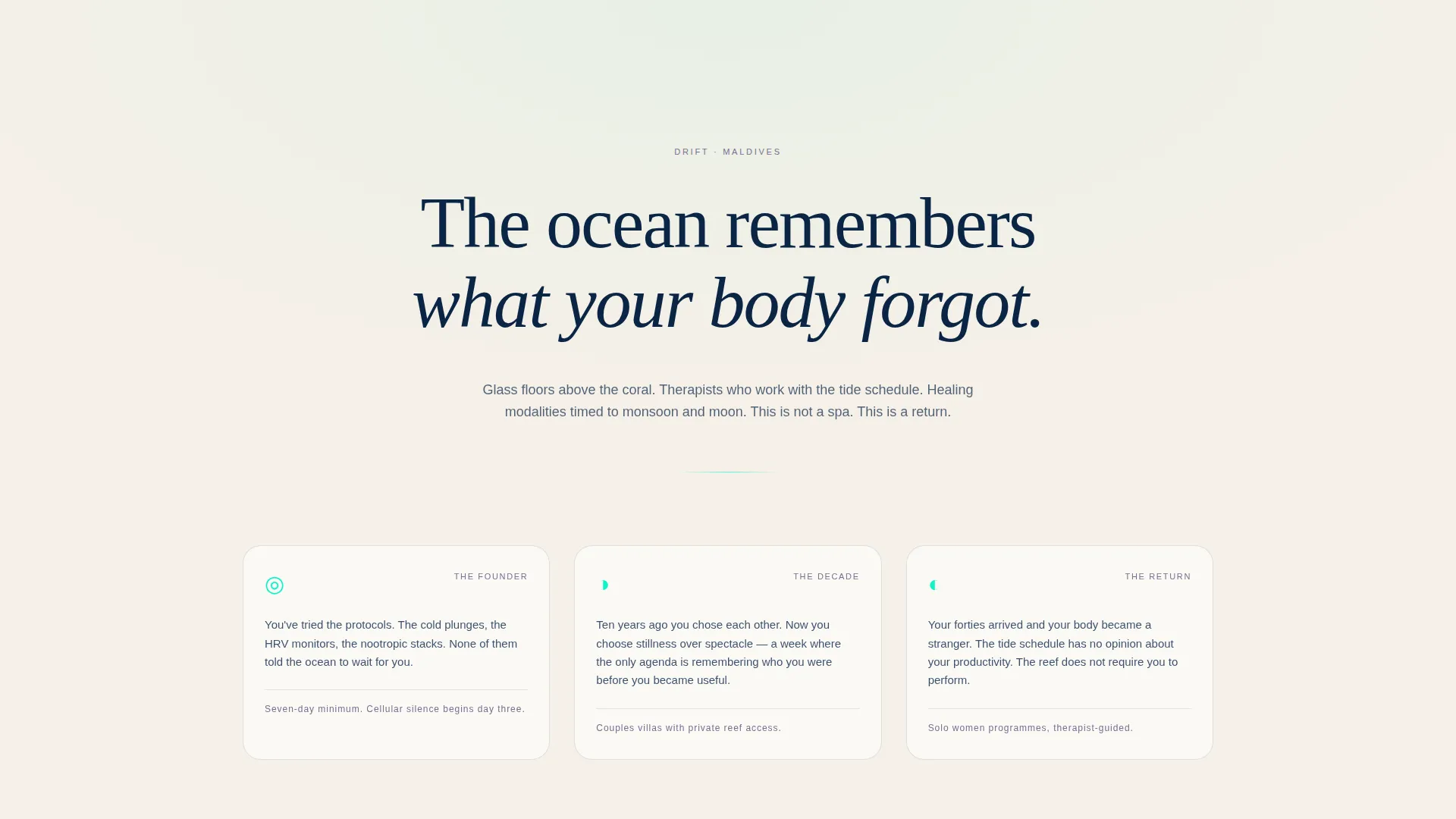 Maldives Wellness Retreat Landing Page Template