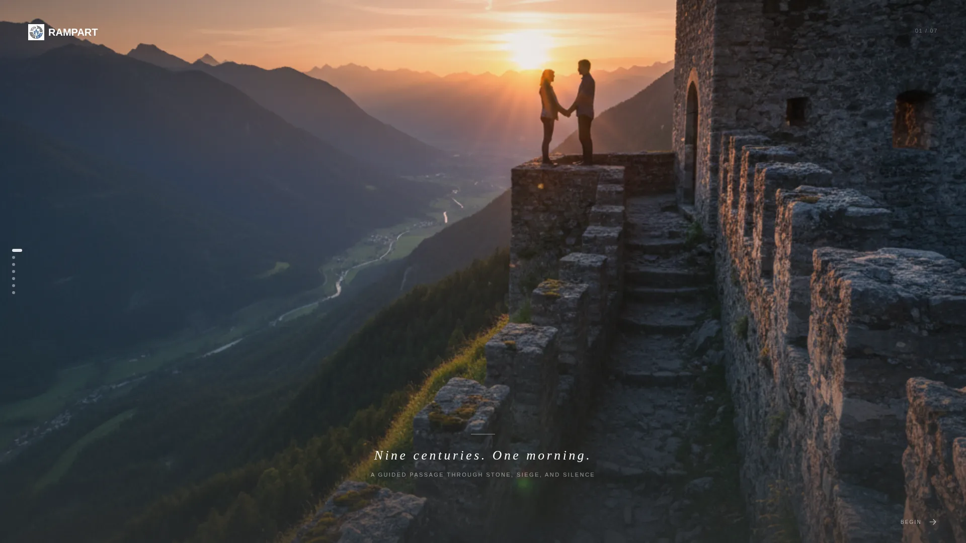 Medieval Castle Tour Horizontal Scroll Landing Page