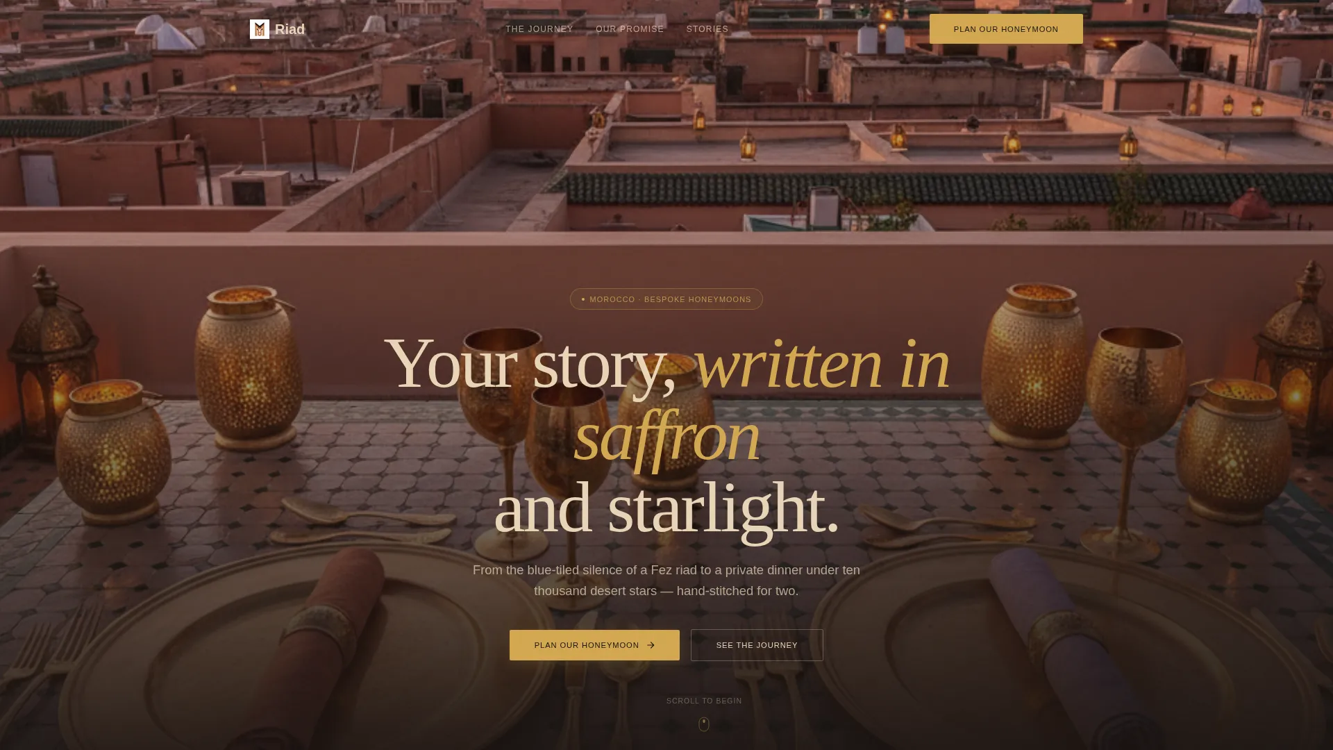 Morocco Honeymoon Landing Page Template