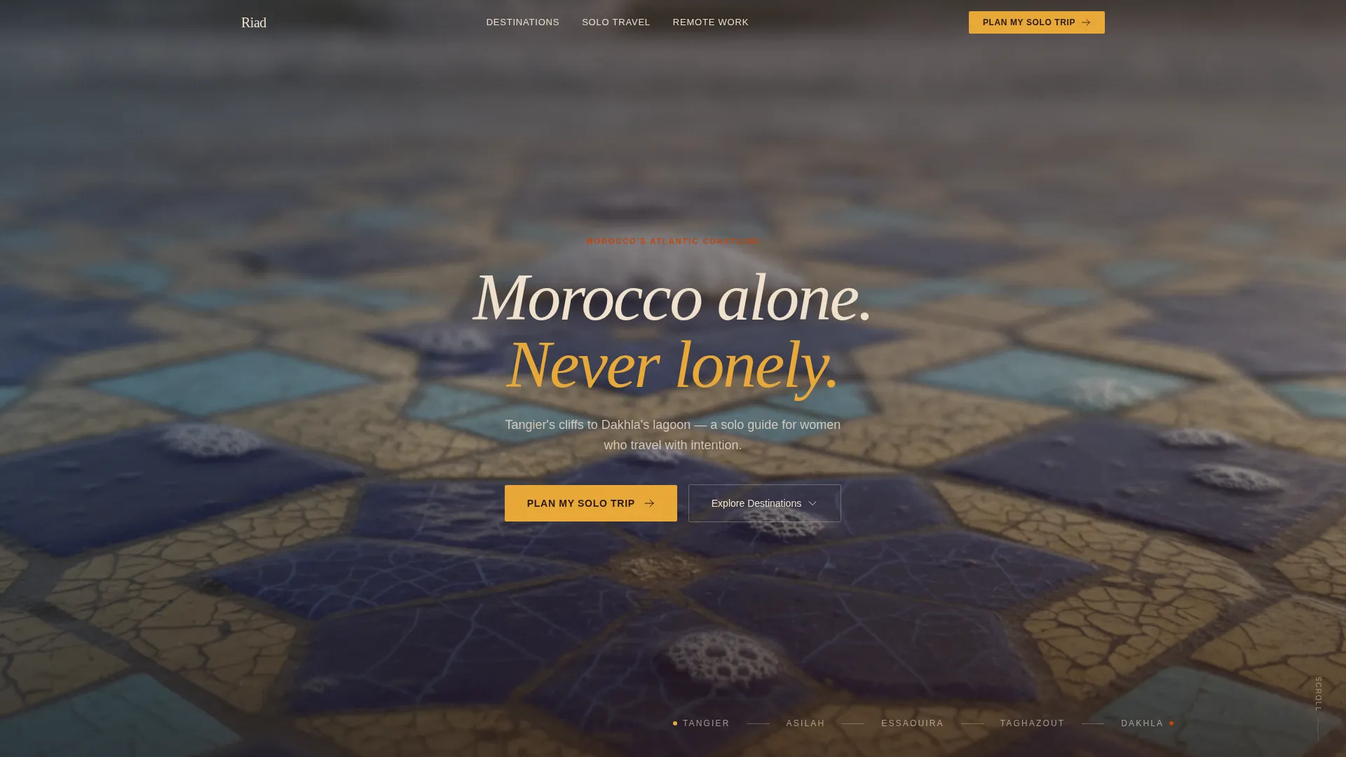 Morocco Solo Travel Guide Landing Page Template