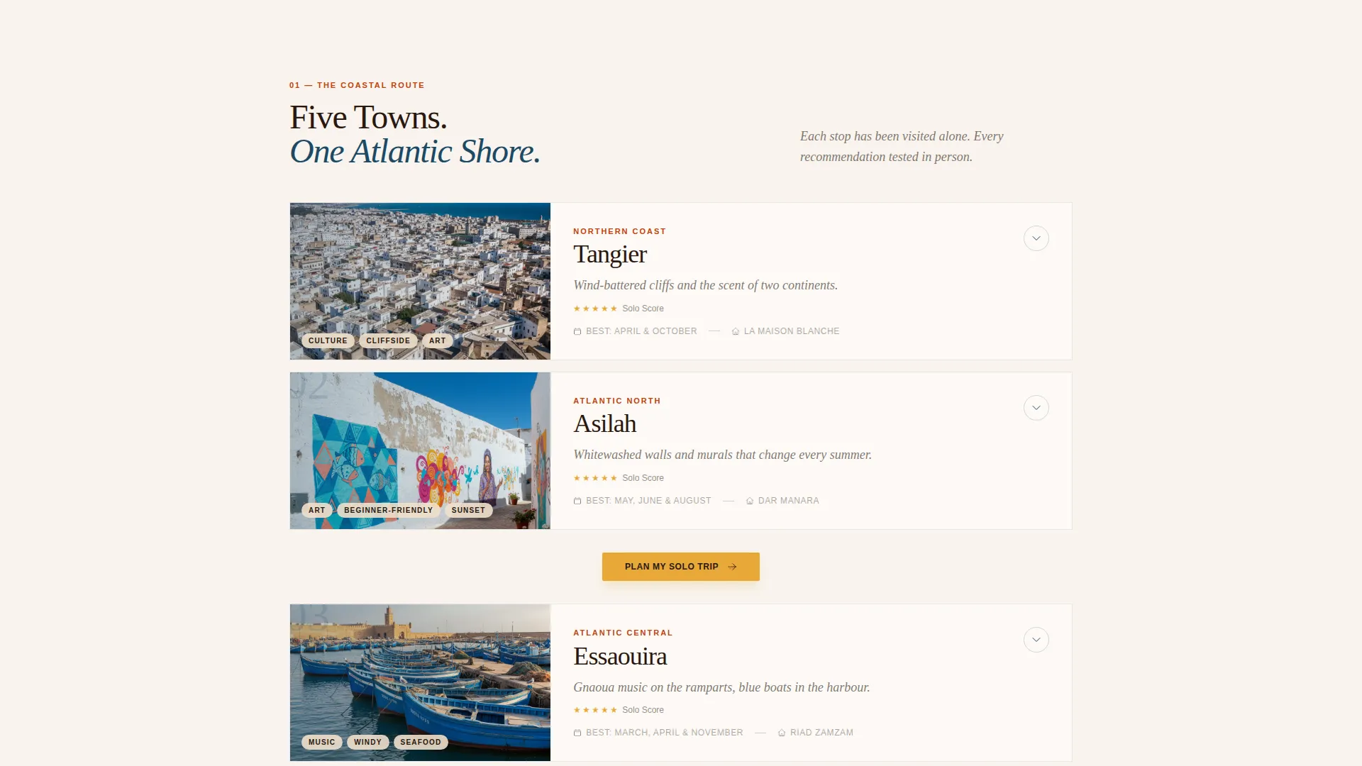Morocco Solo Travel Guide Landing Page Template