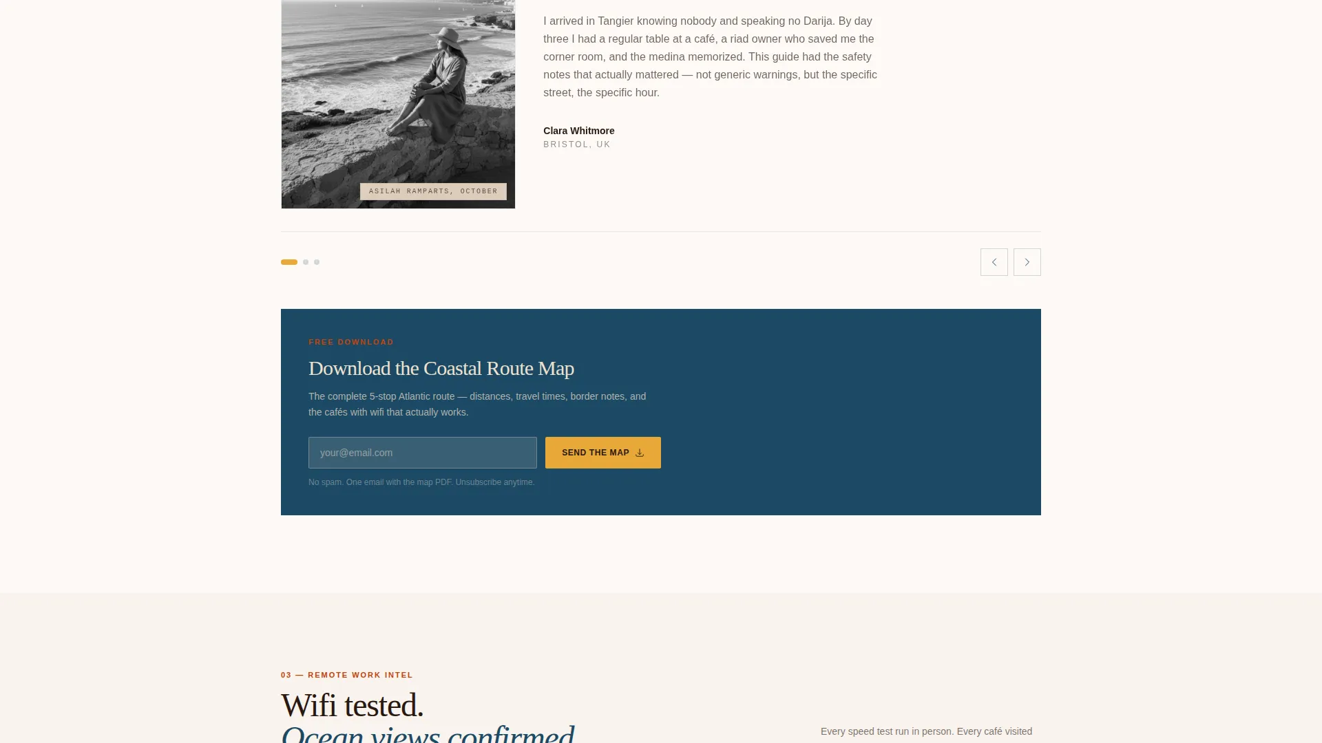 Morocco Solo Travel Guide Landing Page Template