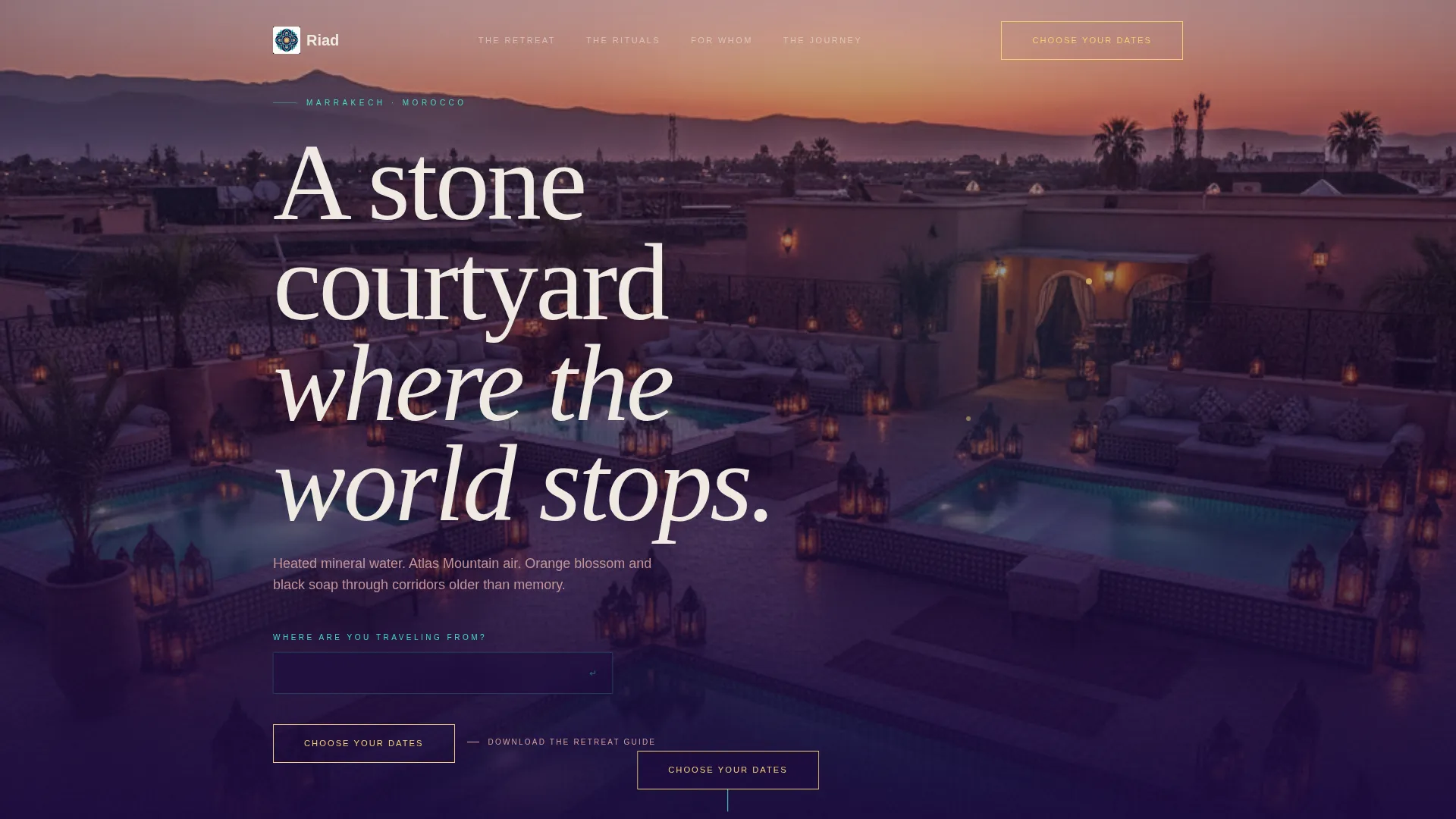Morocco Wellness Retreat Landing Page Template