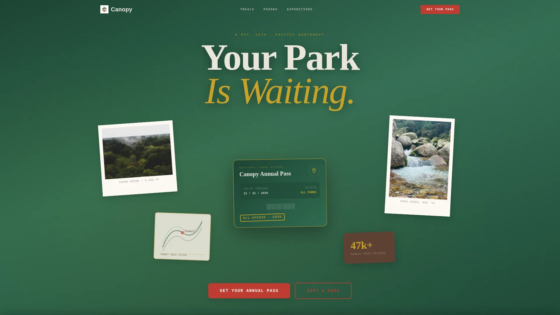 Immersive National Park Landing Page Template