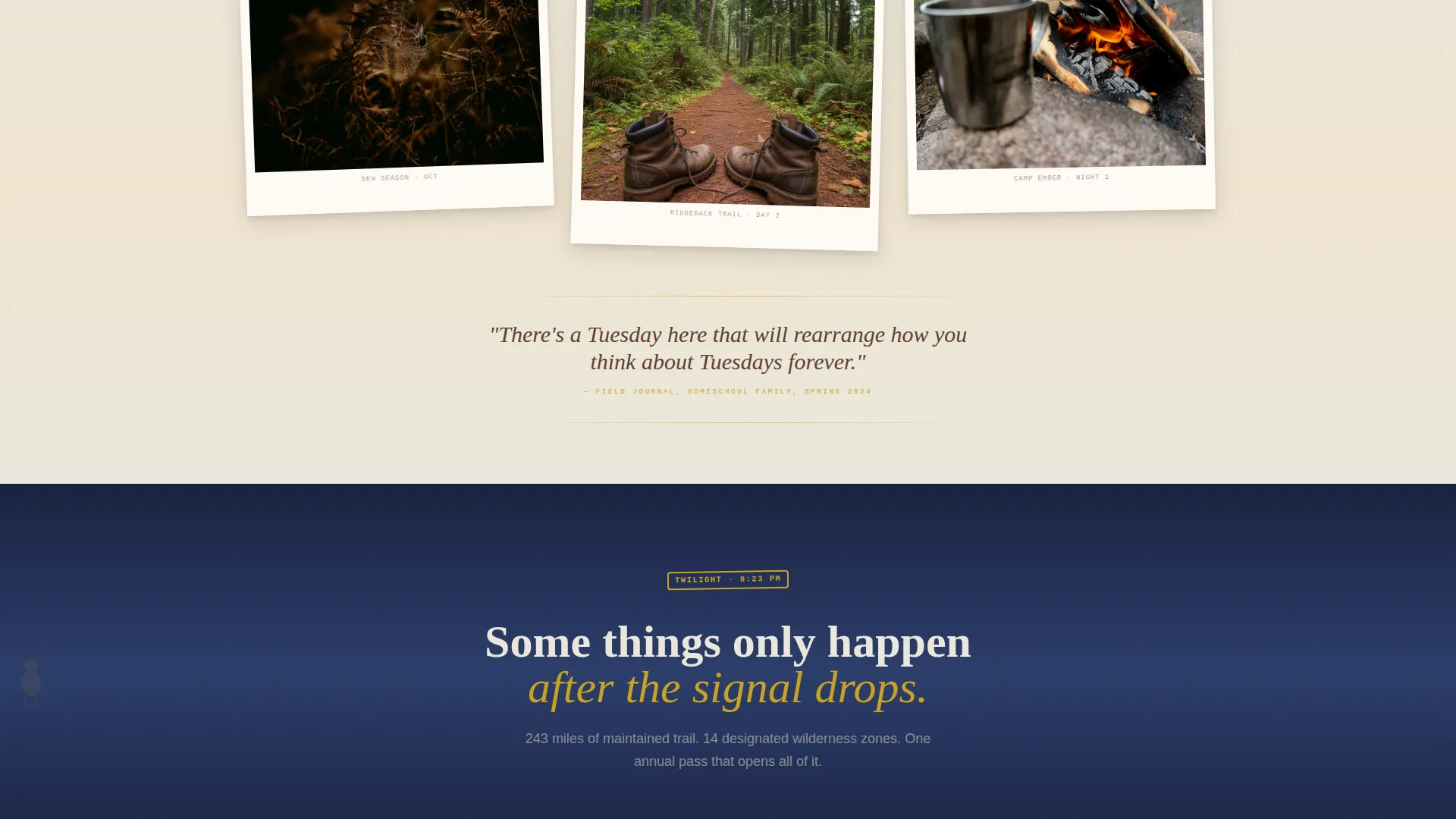 Immersive National Park Landing Page Template