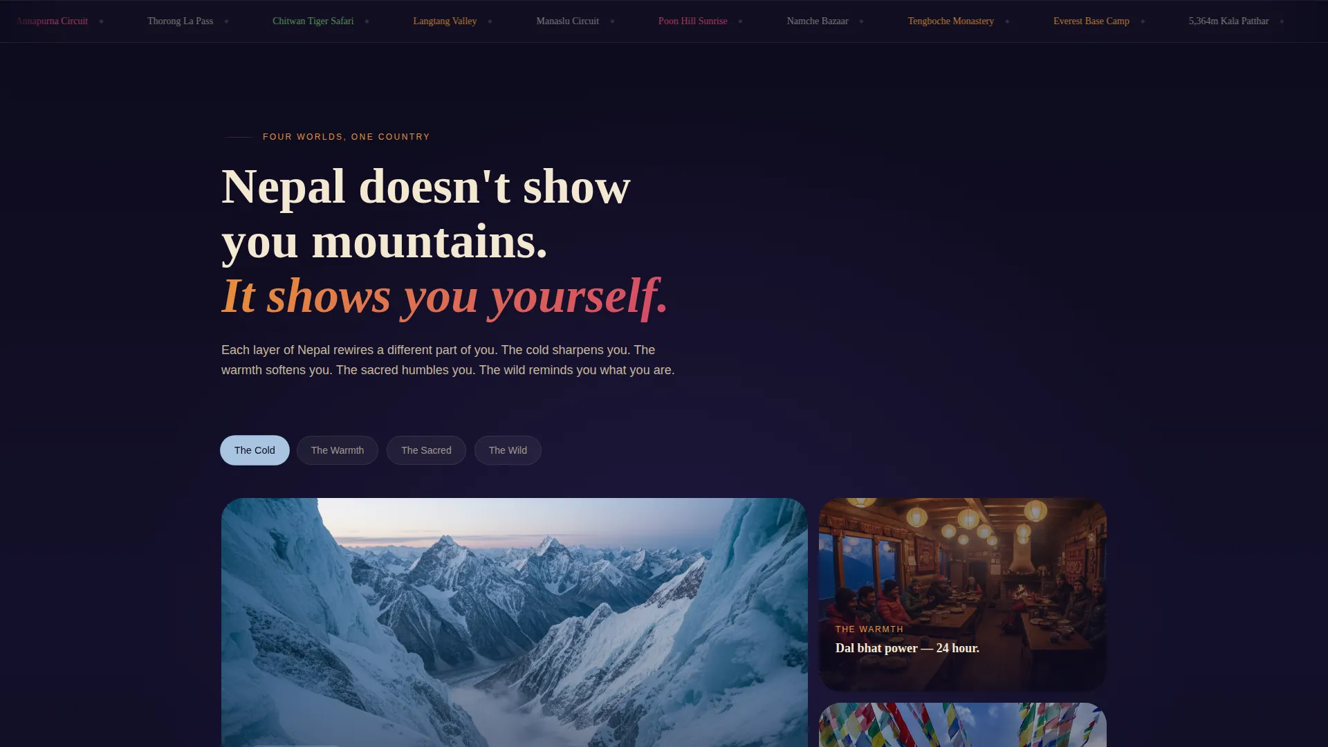 Nepal Adventure Tour Landing Page Template
