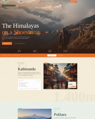 Nepal Budget Travel Guide Landing Page Template