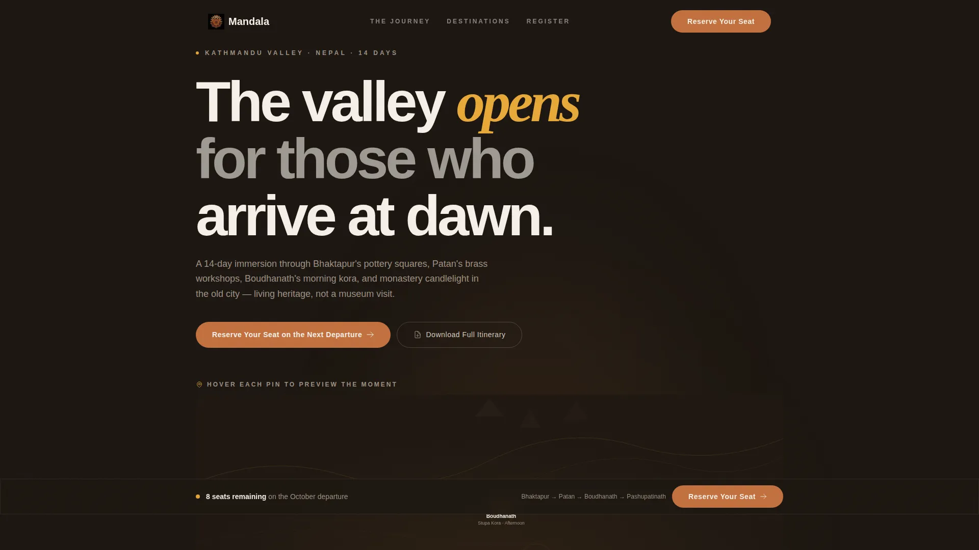 Nepal Cultural Tour Landing Page Template