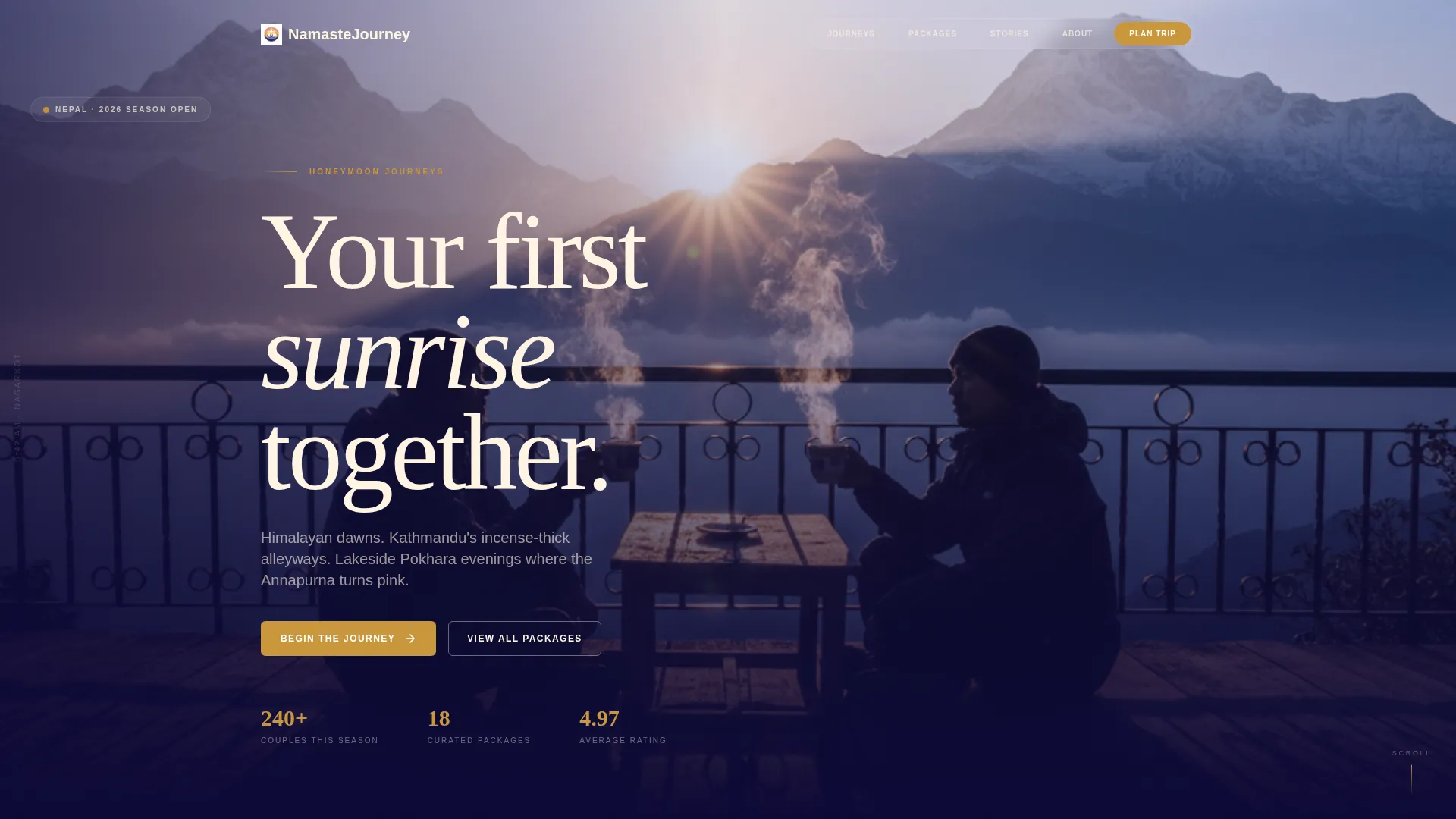 Nepal Honeymoon Landing Page Template