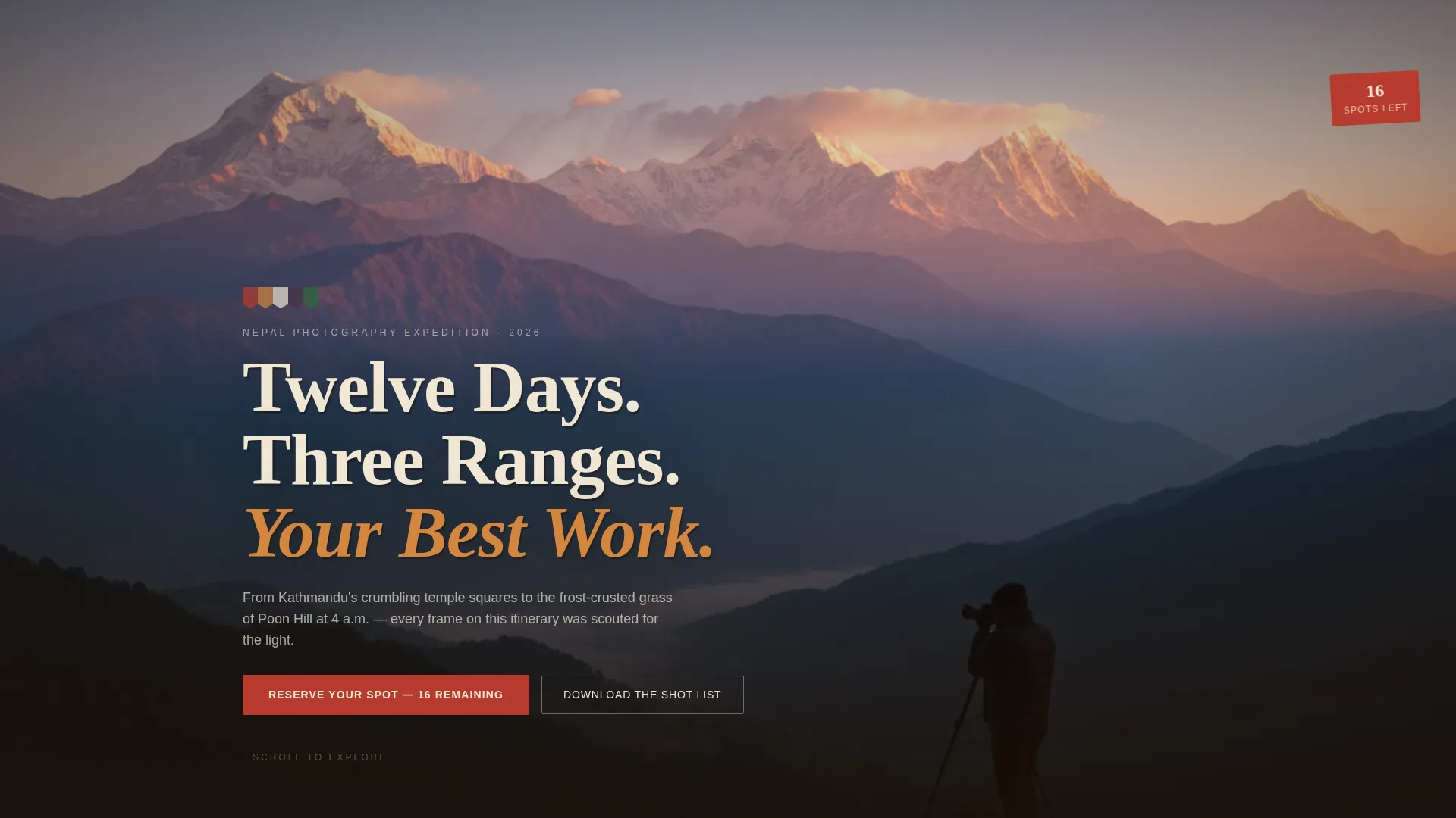 Nepal Travel Specialist Professional Website Template