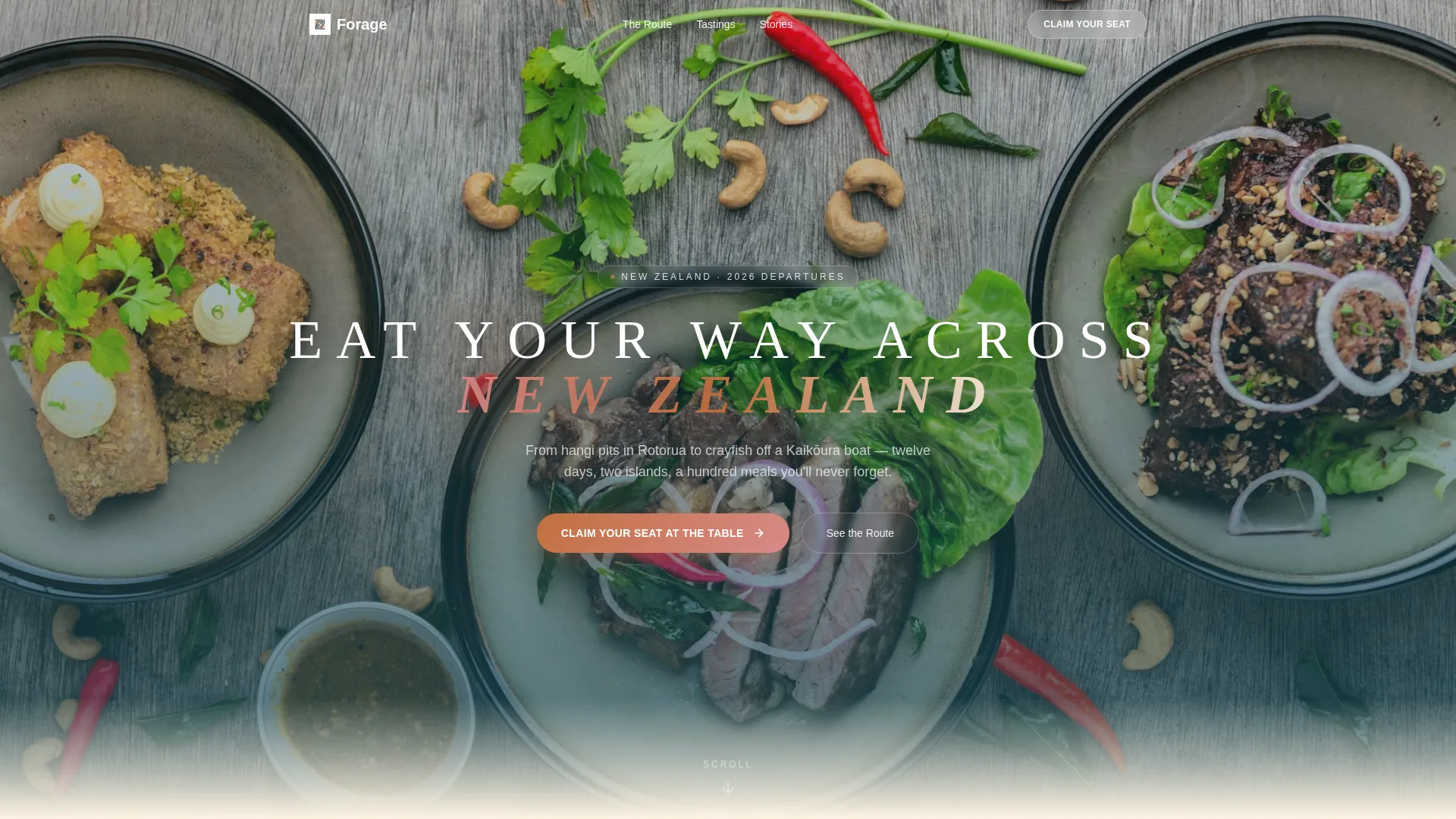 New Zealand Culinary Tour Landing Page Template