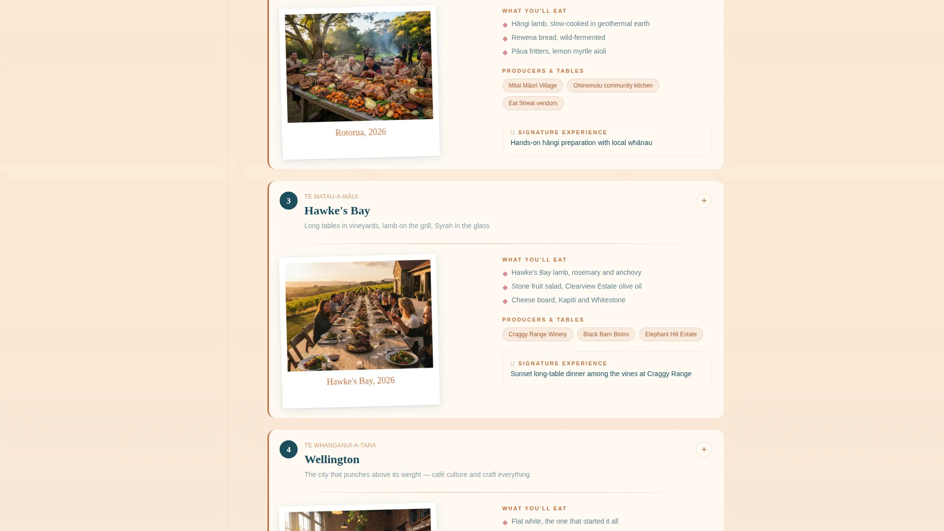 New Zealand Culinary Tour Landing Page Template