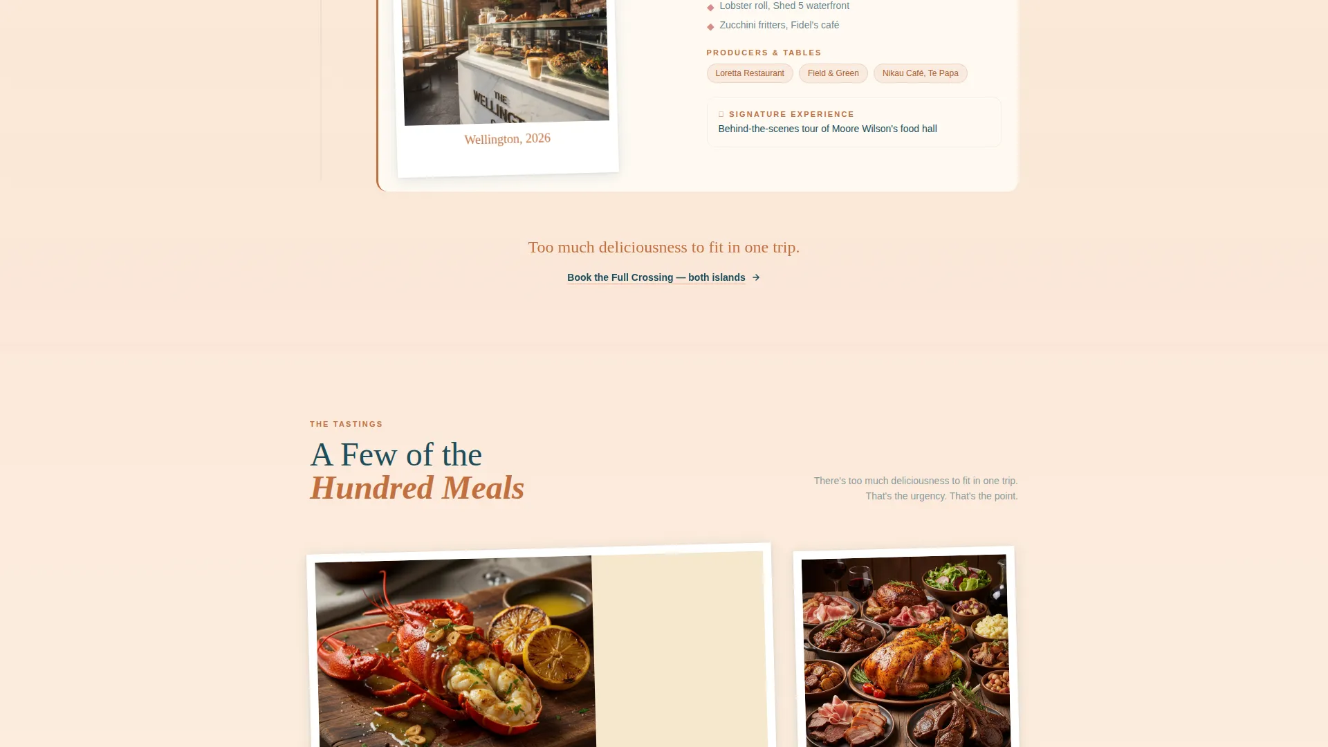 New Zealand Culinary Tour Landing Page Template