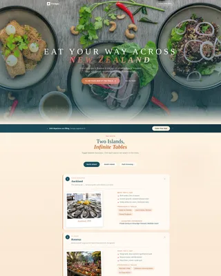 New Zealand Culinary Tour Landing Page Template