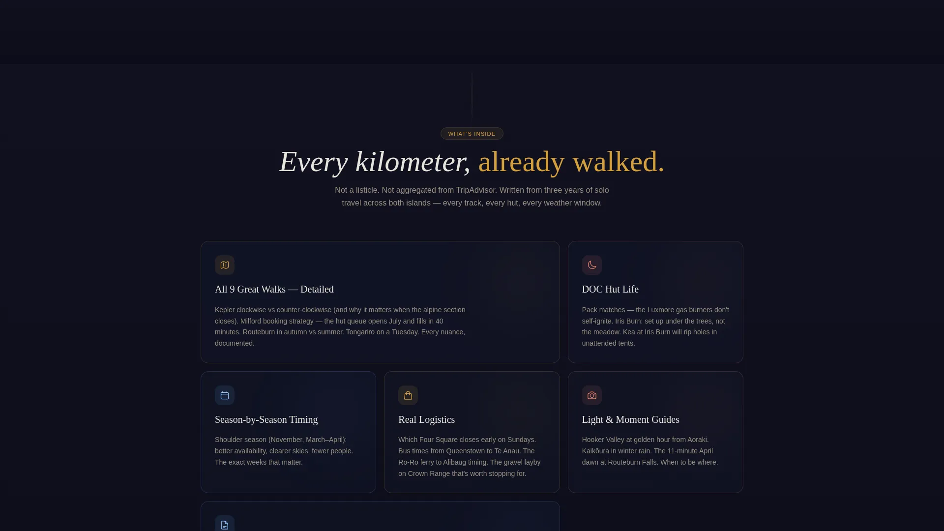 New Zealand Solo Travel Guide Landing Page Template