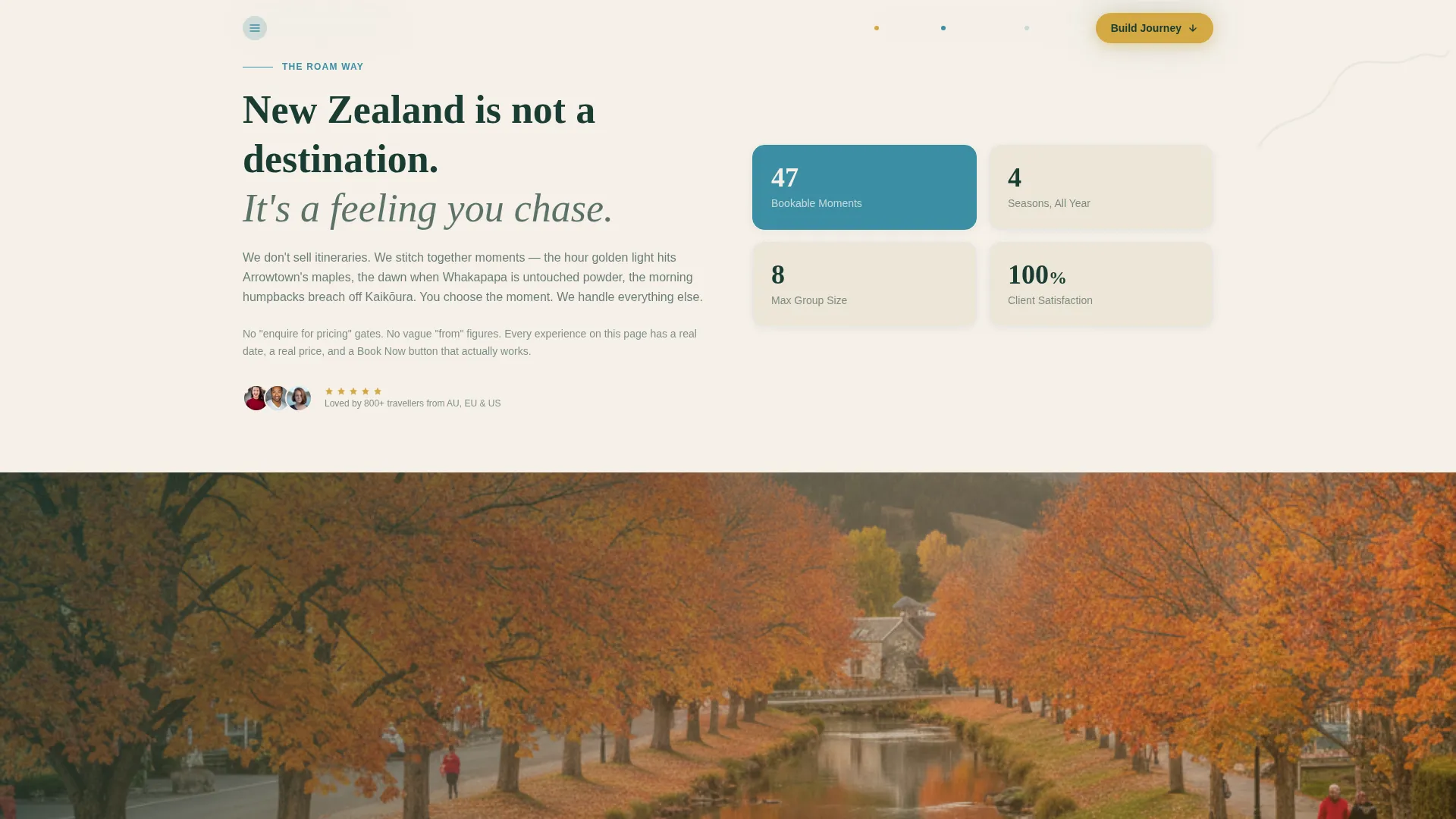 Seasonal Adventure Landing Page Template for Tour Operators