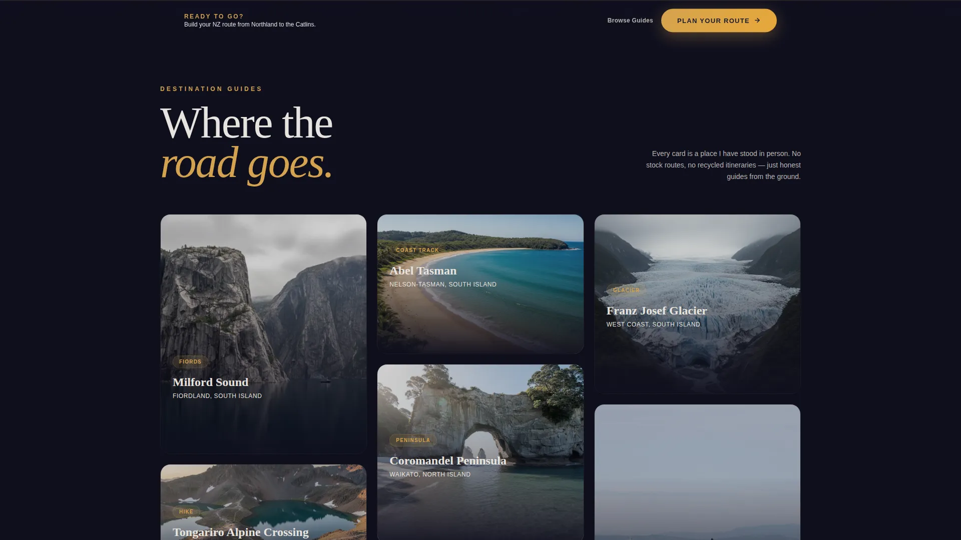 Cinematic New Zealand Travel Landing Page Template