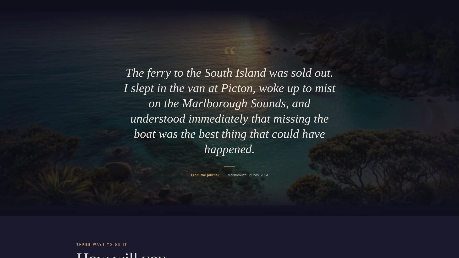 Cinematic New Zealand Travel Landing Page Template