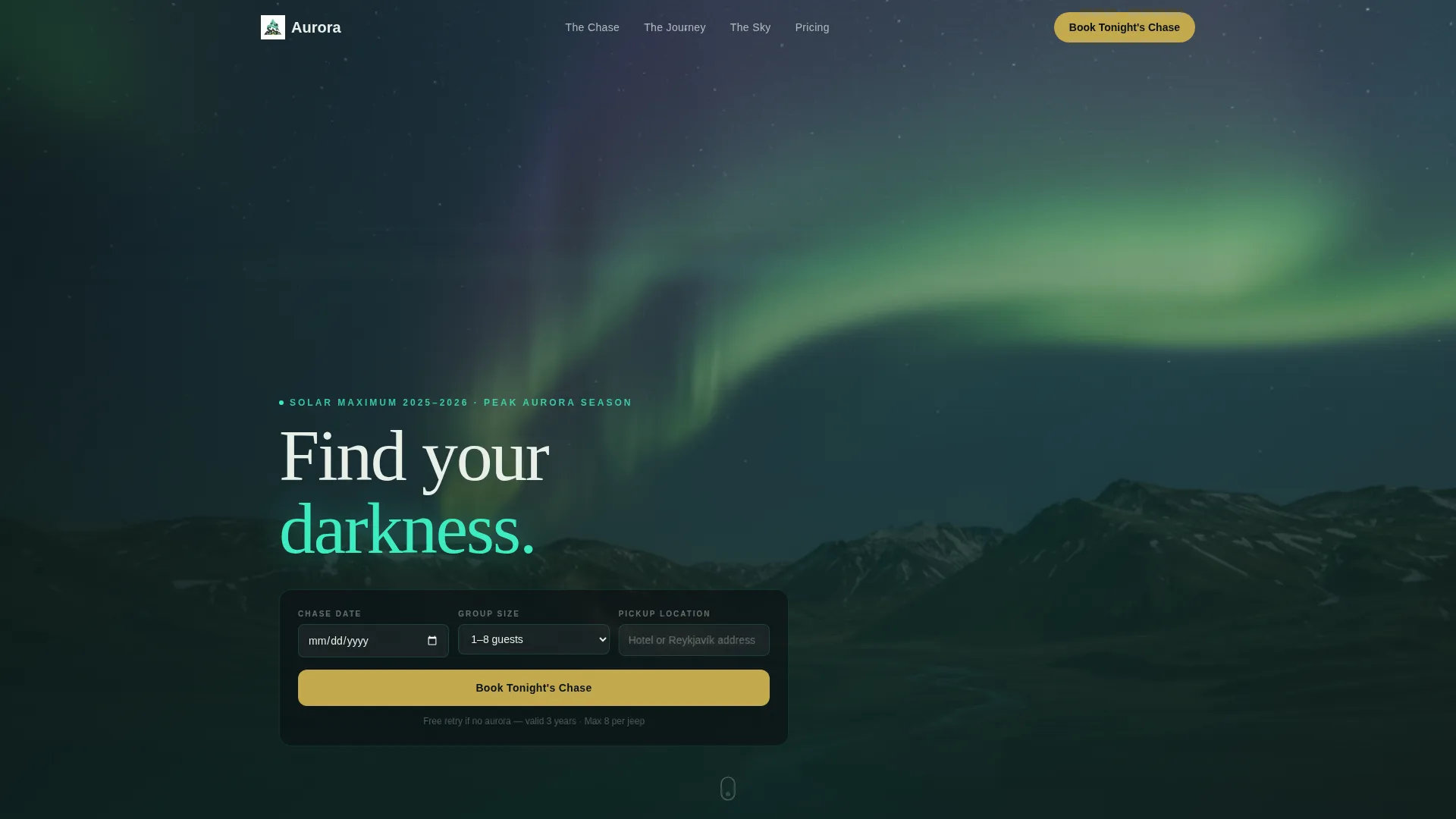 Northern Lights Tour Landing Page Template