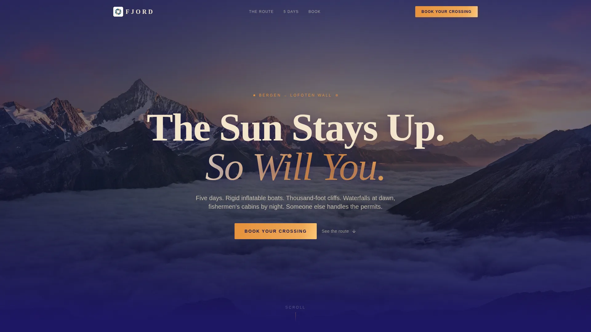 Cinematic Norway Adventure Tour Landing Page Template