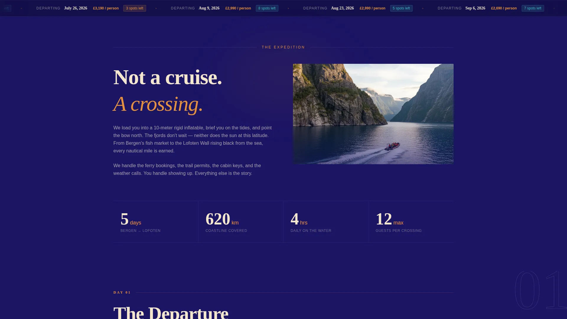 Cinematic Norway Adventure Tour Landing Page Template