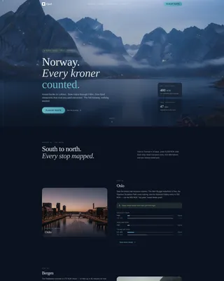 Norway Budget Travel Landing Page Template