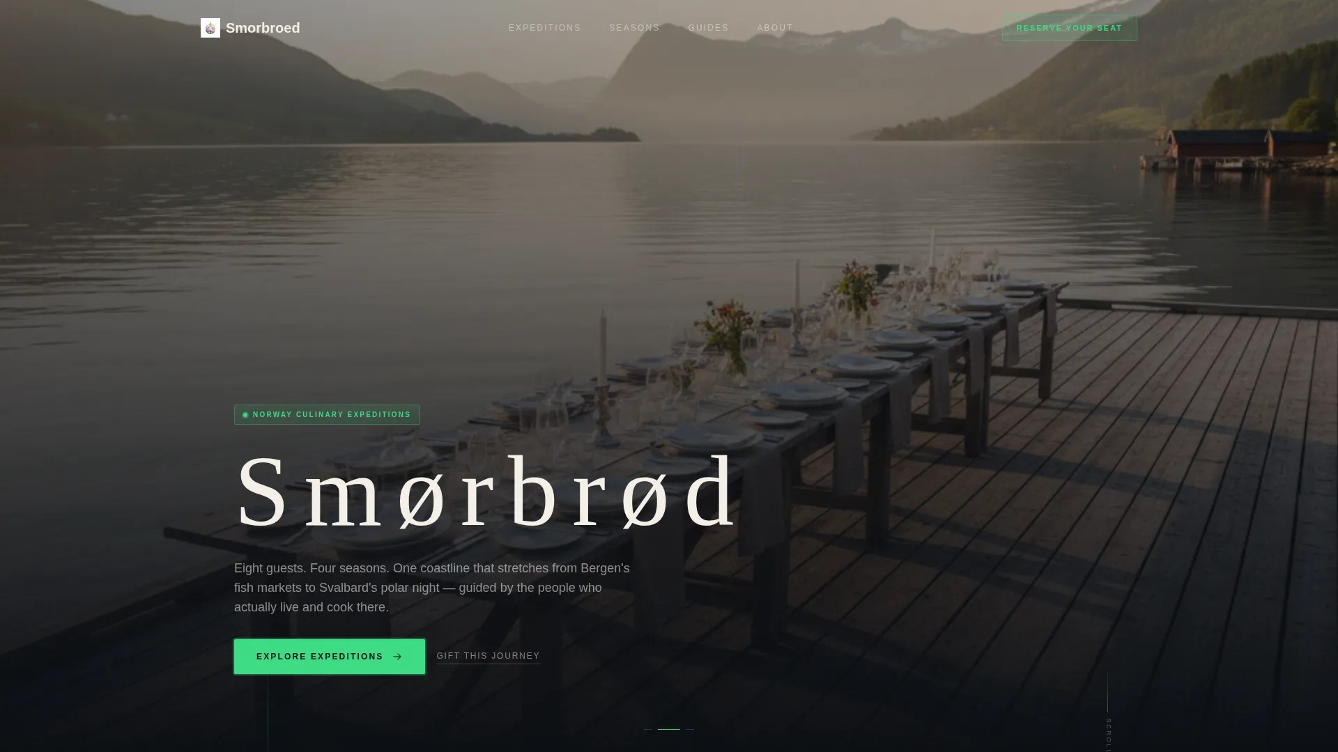 Immersive Norway Food & Culinary Tour Landing Page