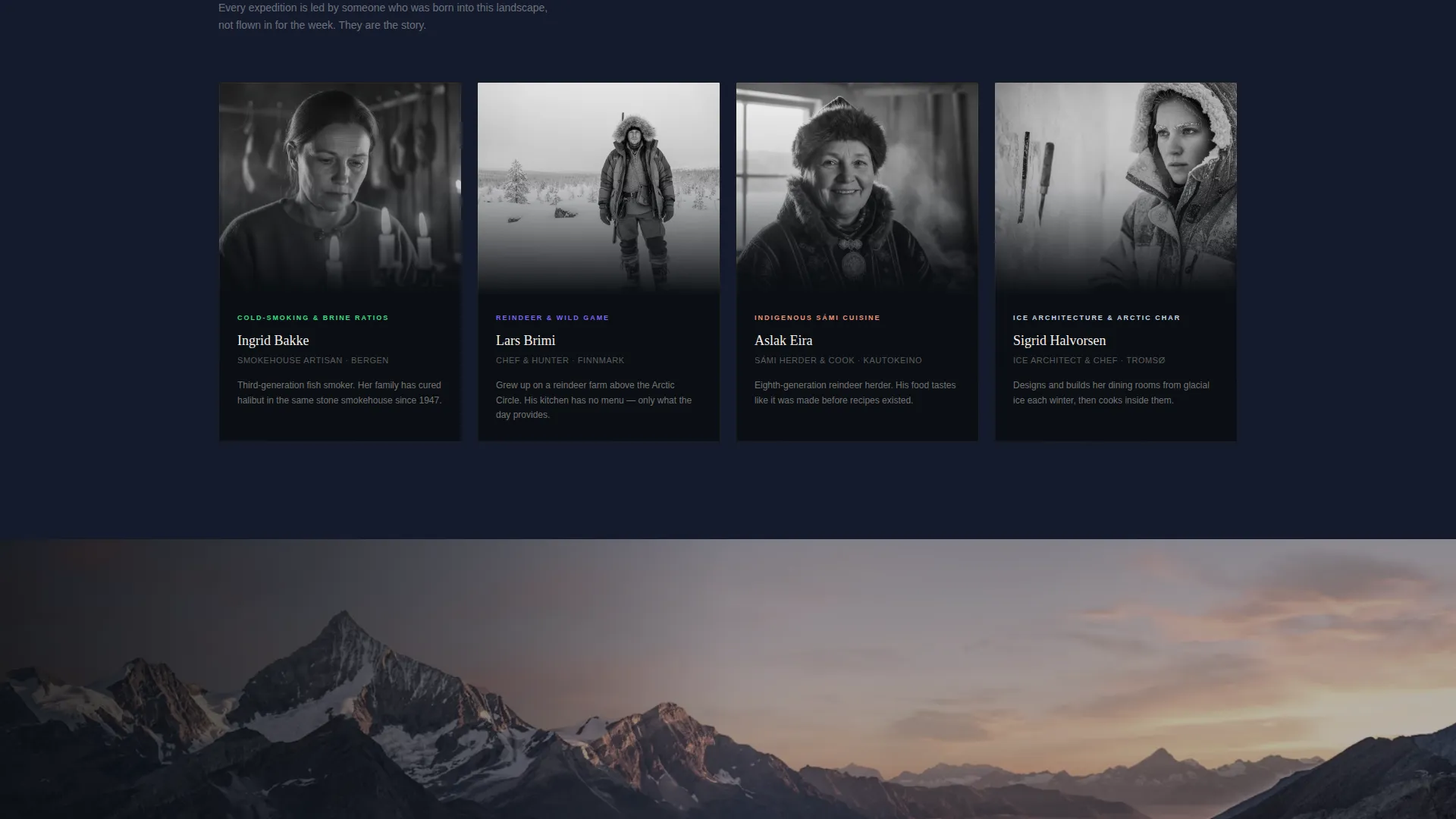 Immersive Norway Food & Culinary Tour Landing Page