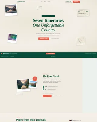 Norway Group Tour Horizontal Scroll Landing Page