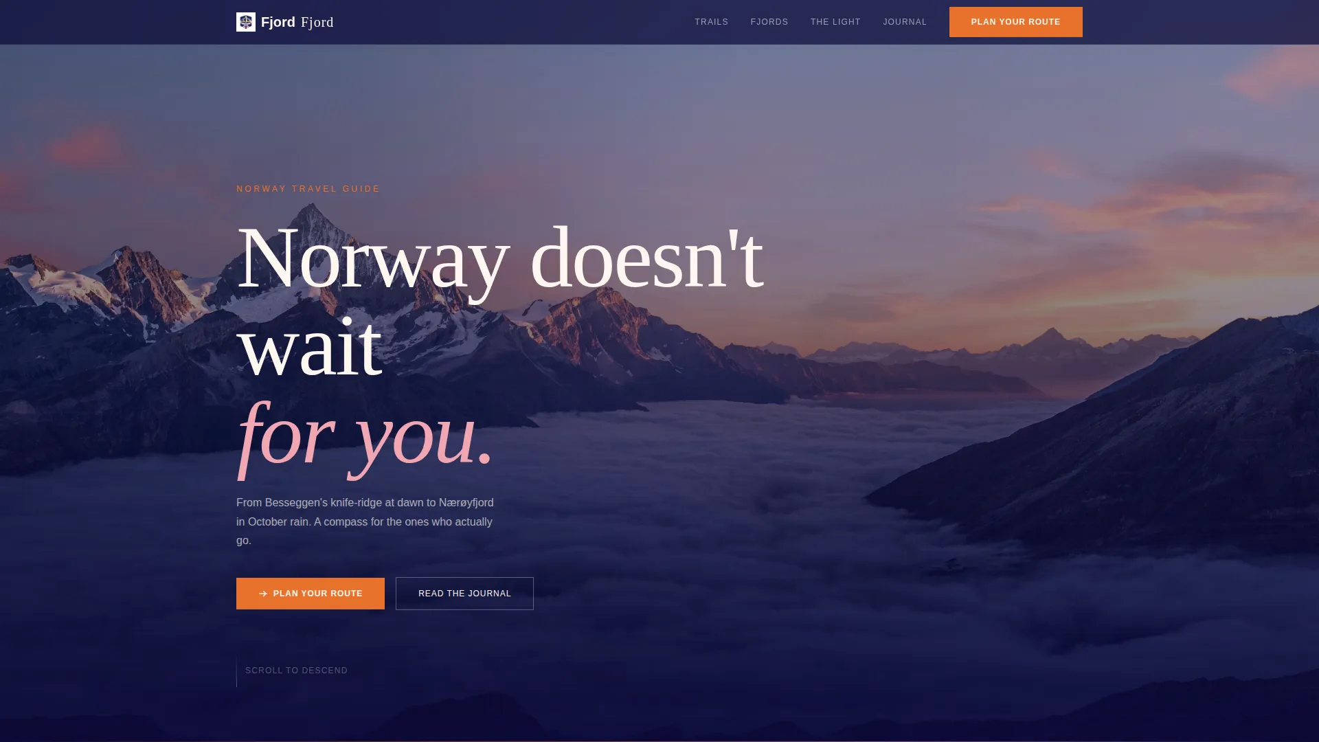 Norway Travel Guide Landing Page Template