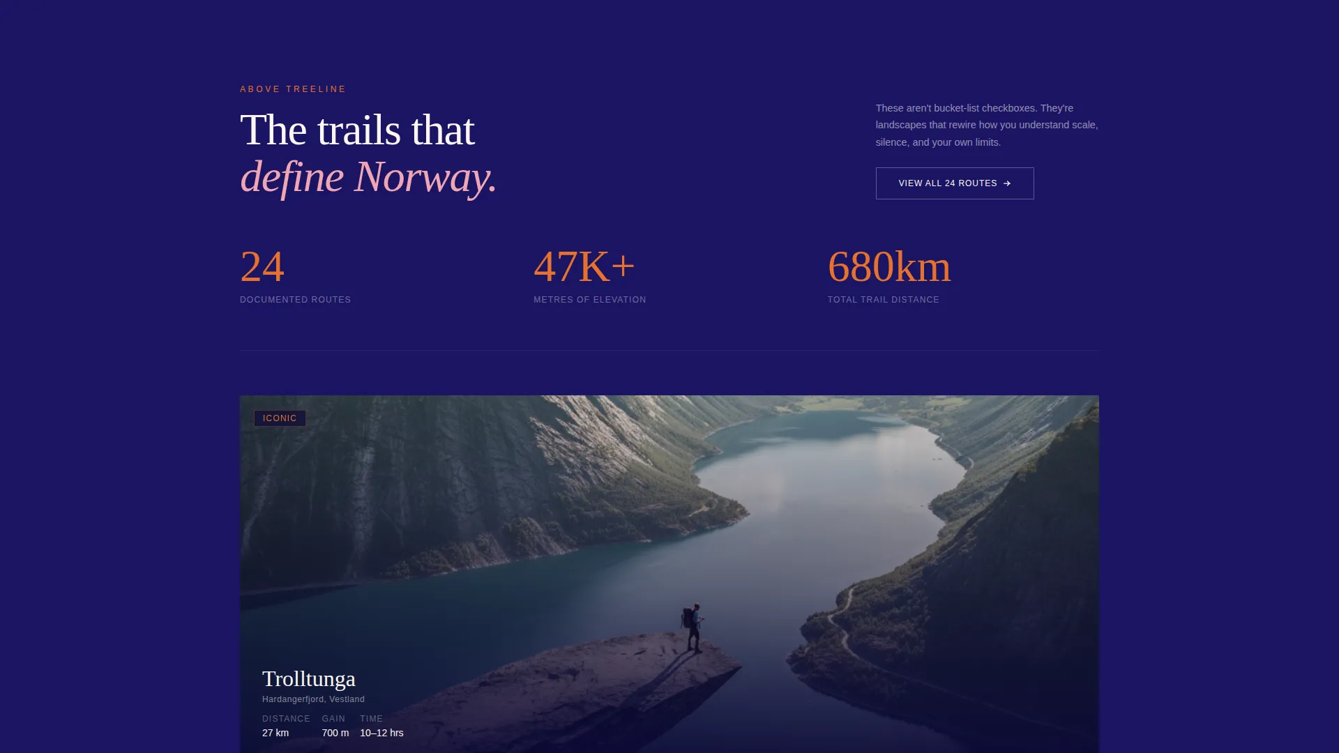 Norway Travel Guide Landing Page Template