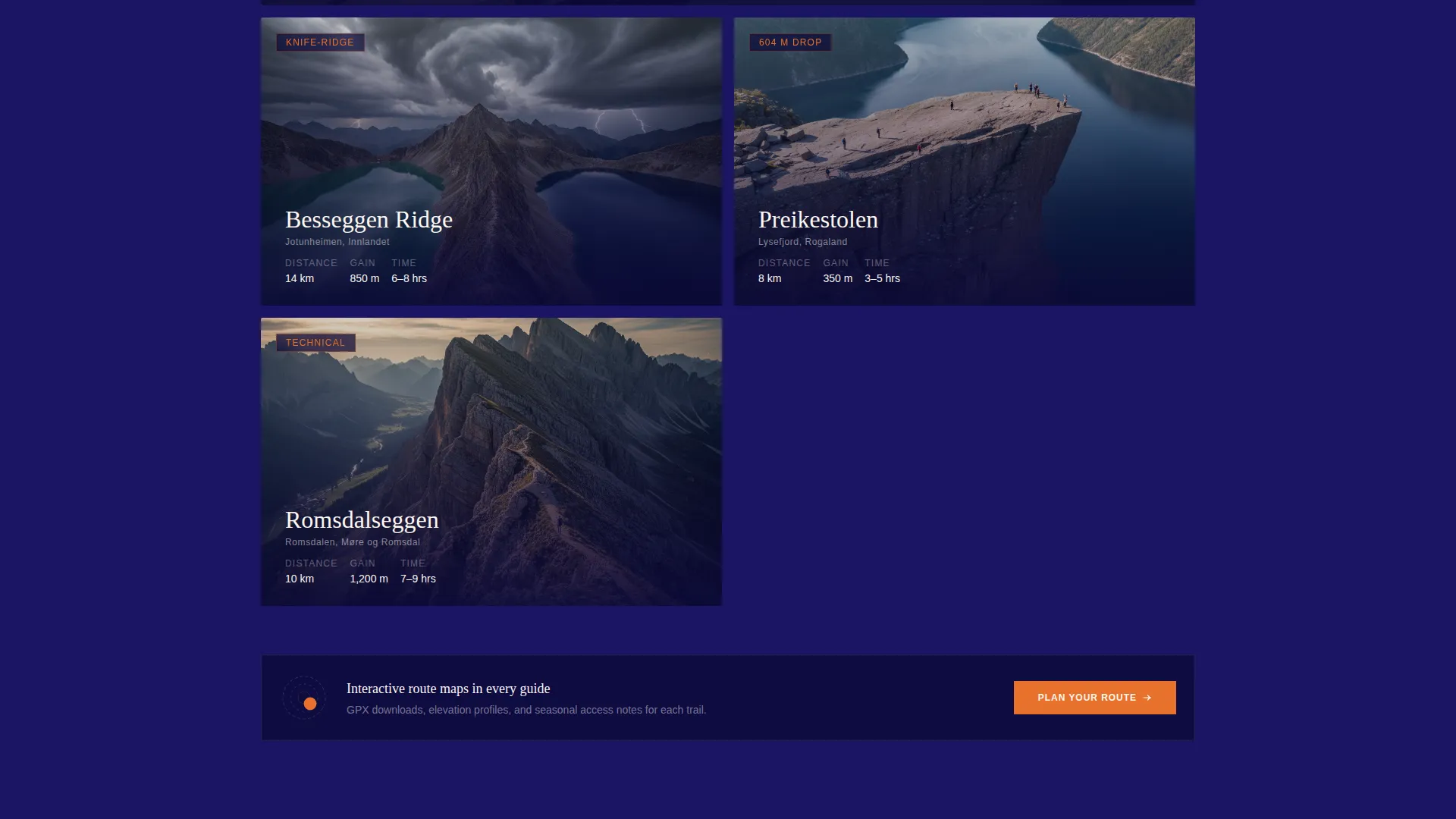 Norway Travel Guide Landing Page Template