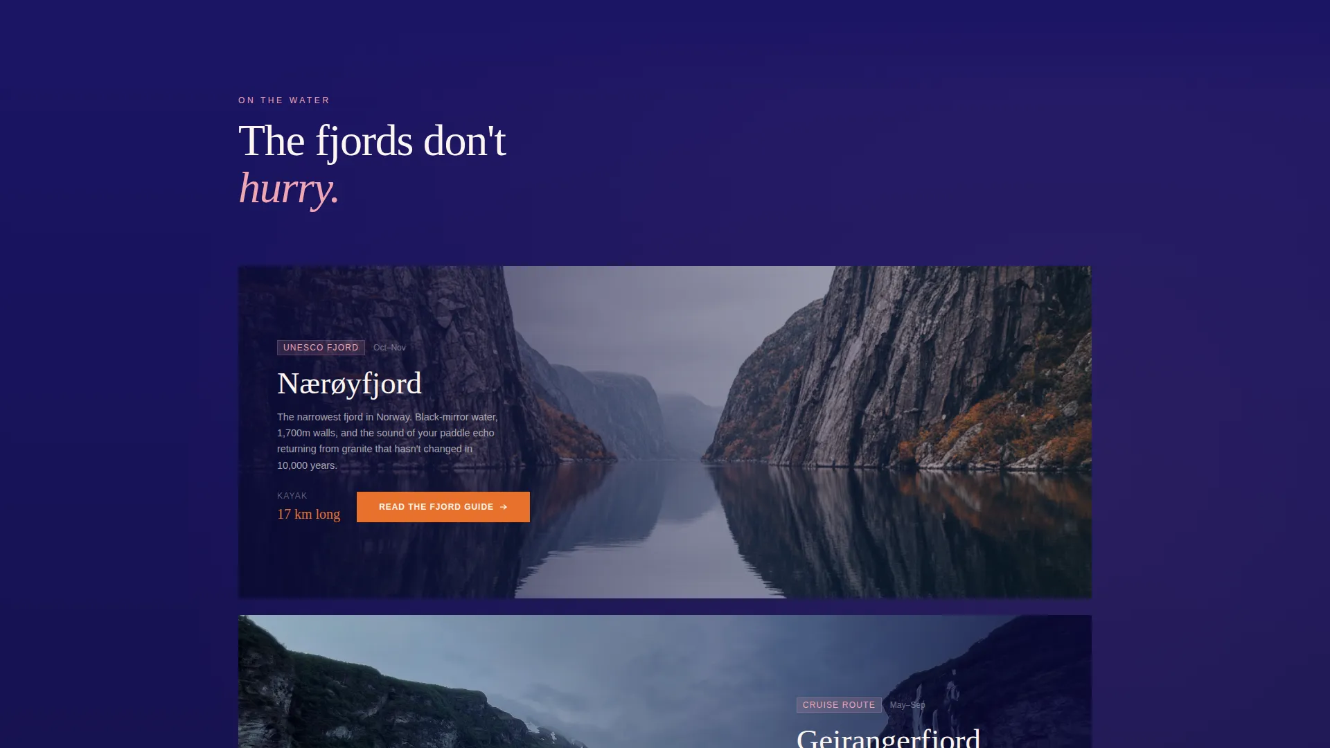 Norway Travel Guide Landing Page Template