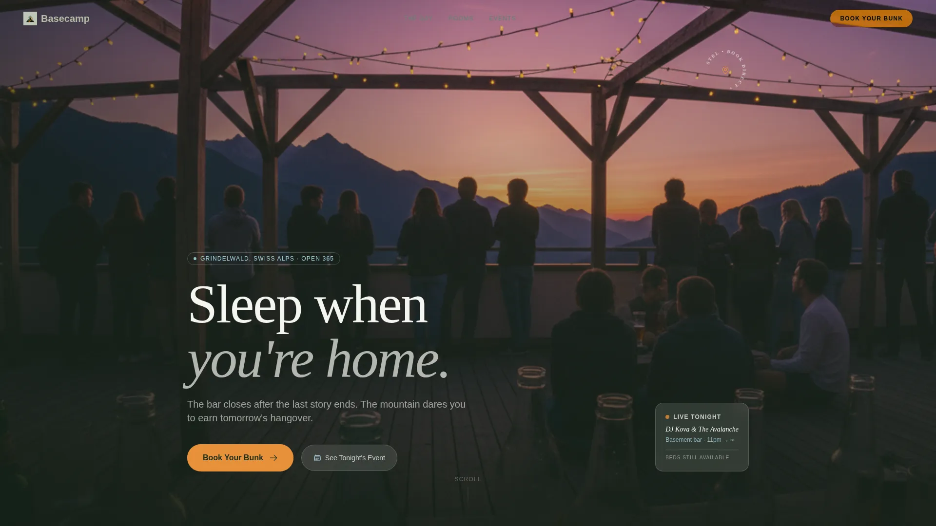 Party Hostel Landing Page Template